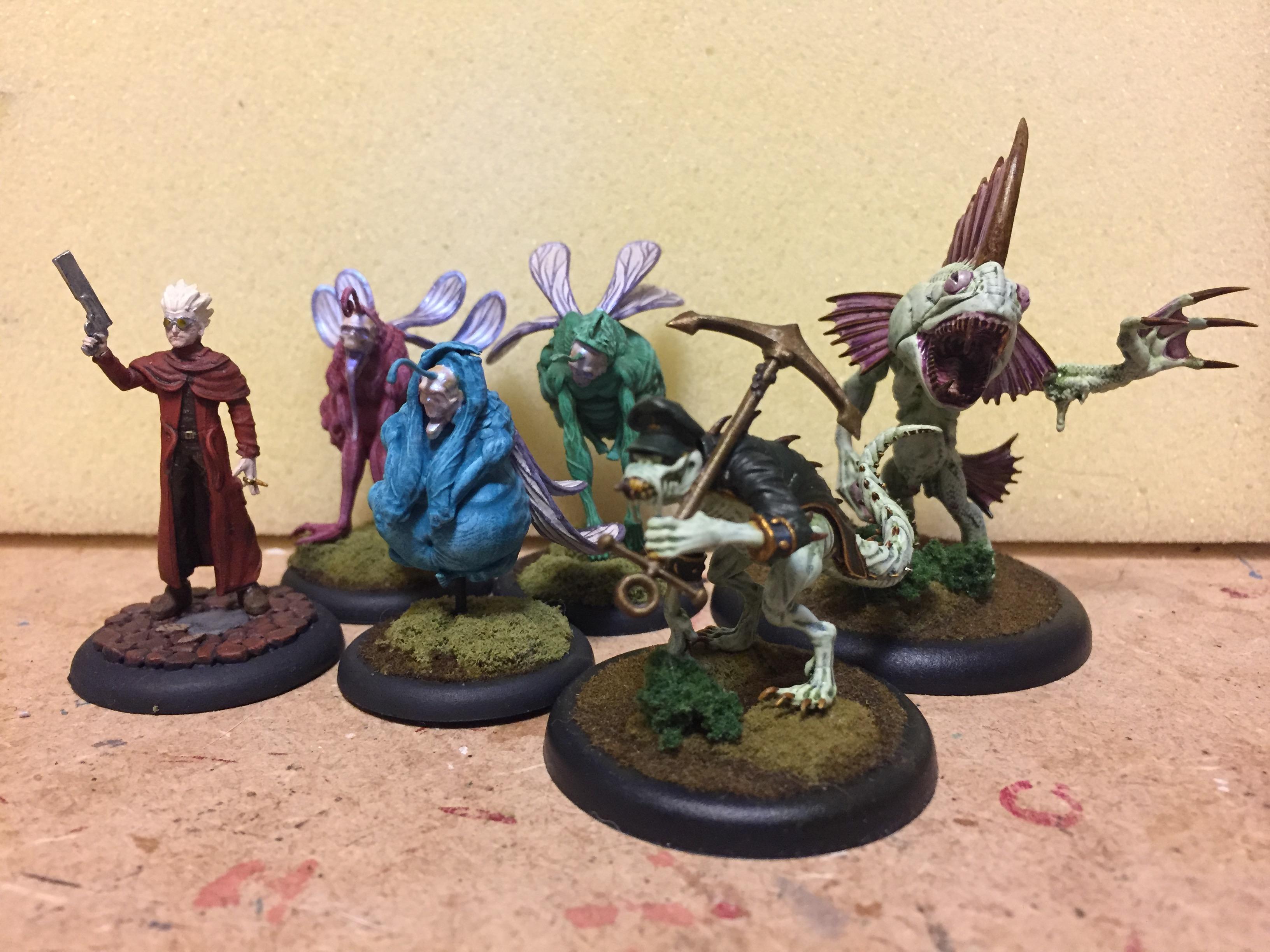 Cobblestone, First Mate, Gremlins, Hans, Malifaux, Mercenary, Neverborn, Outcasts, Pearlescent, Silurid, Spawn Mother, Swamp, Swampfiends, Vash The Stampede, Will O' The Wisp, Will O' Wisp