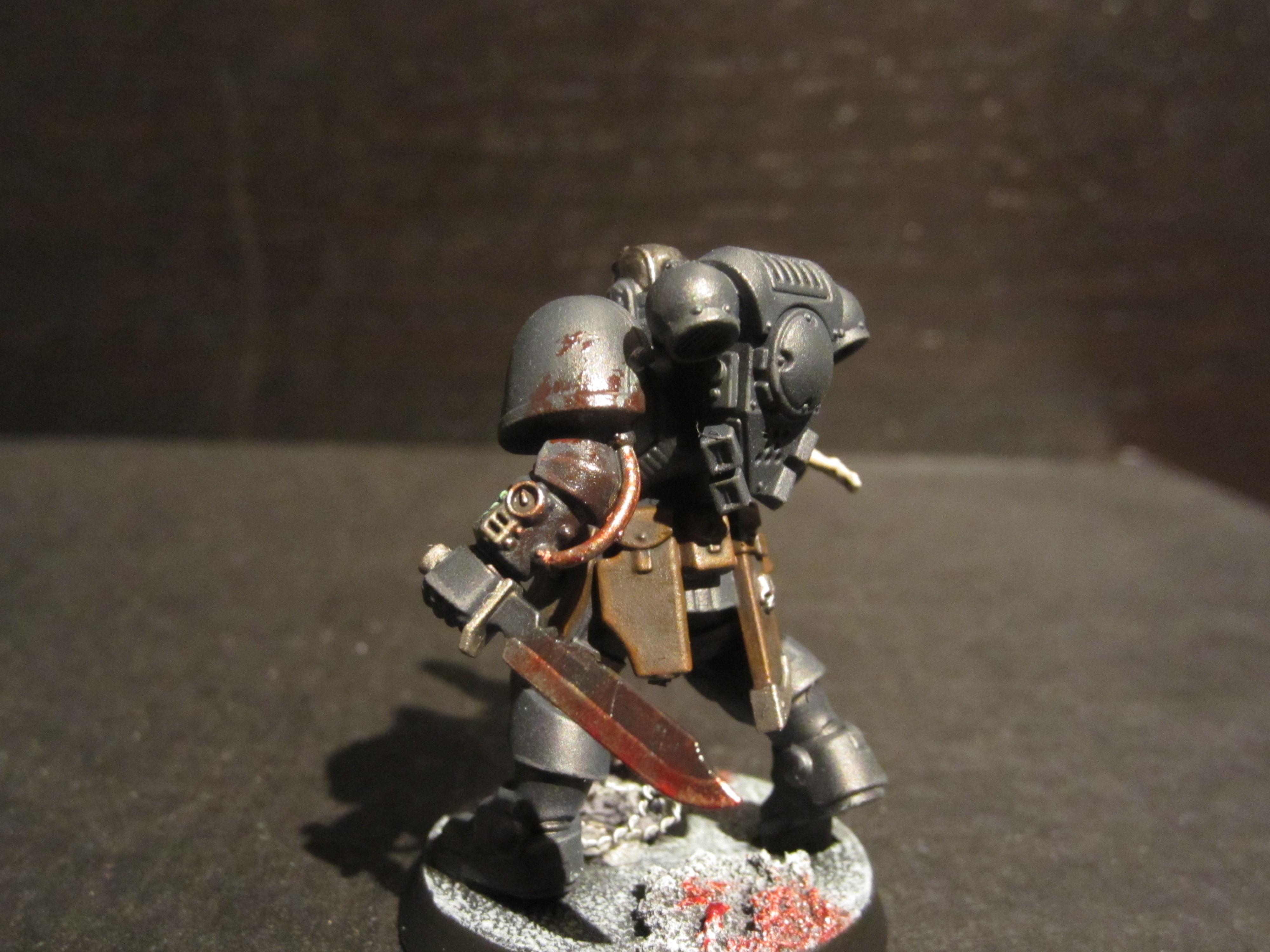 Black, Blood, Grey, Heavy Bolt Pistol, Knife, Primaris, Raven Guard, Reiver, Skull, Warhammer 40,000, White