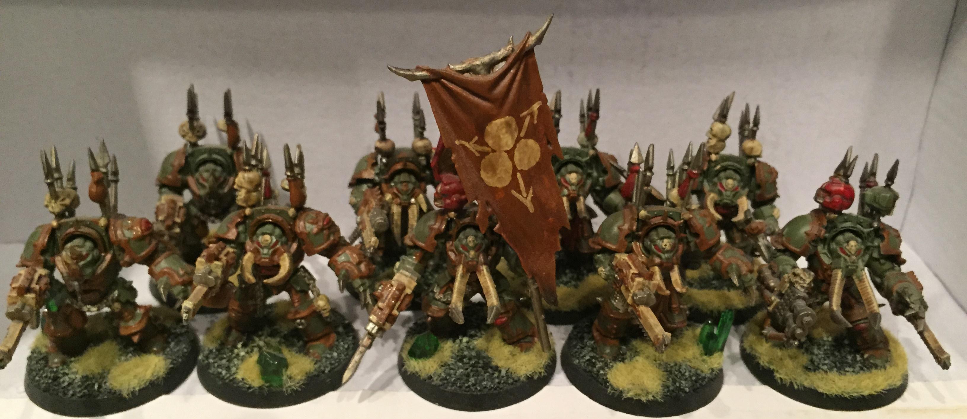Chaos, Chaos Space Marines, Dipped, Nurgle, Petrifications, Terminator Armor, Warhammer 40,000