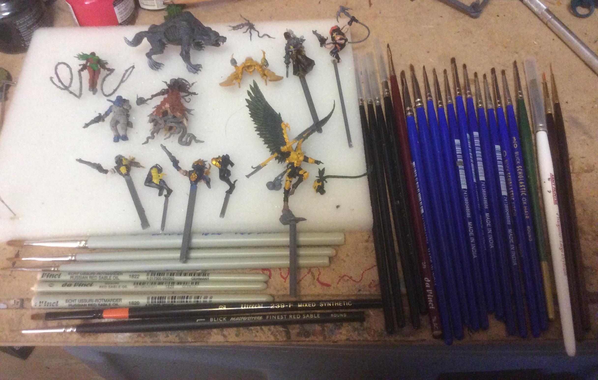 Brushes, Dark Eldar, Fey, Malifaux, Work In Progress
