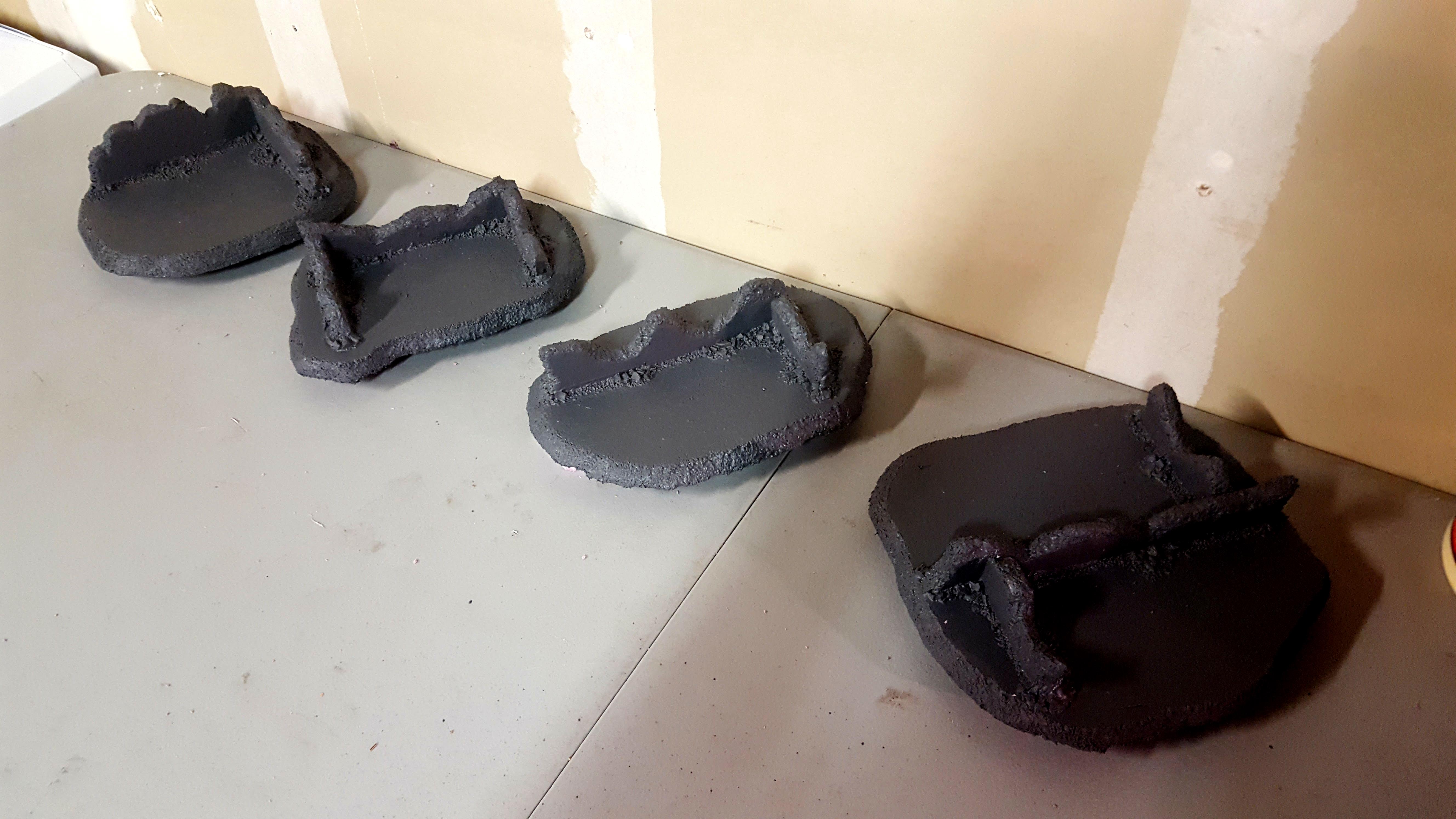 Terrain pieces basecoated