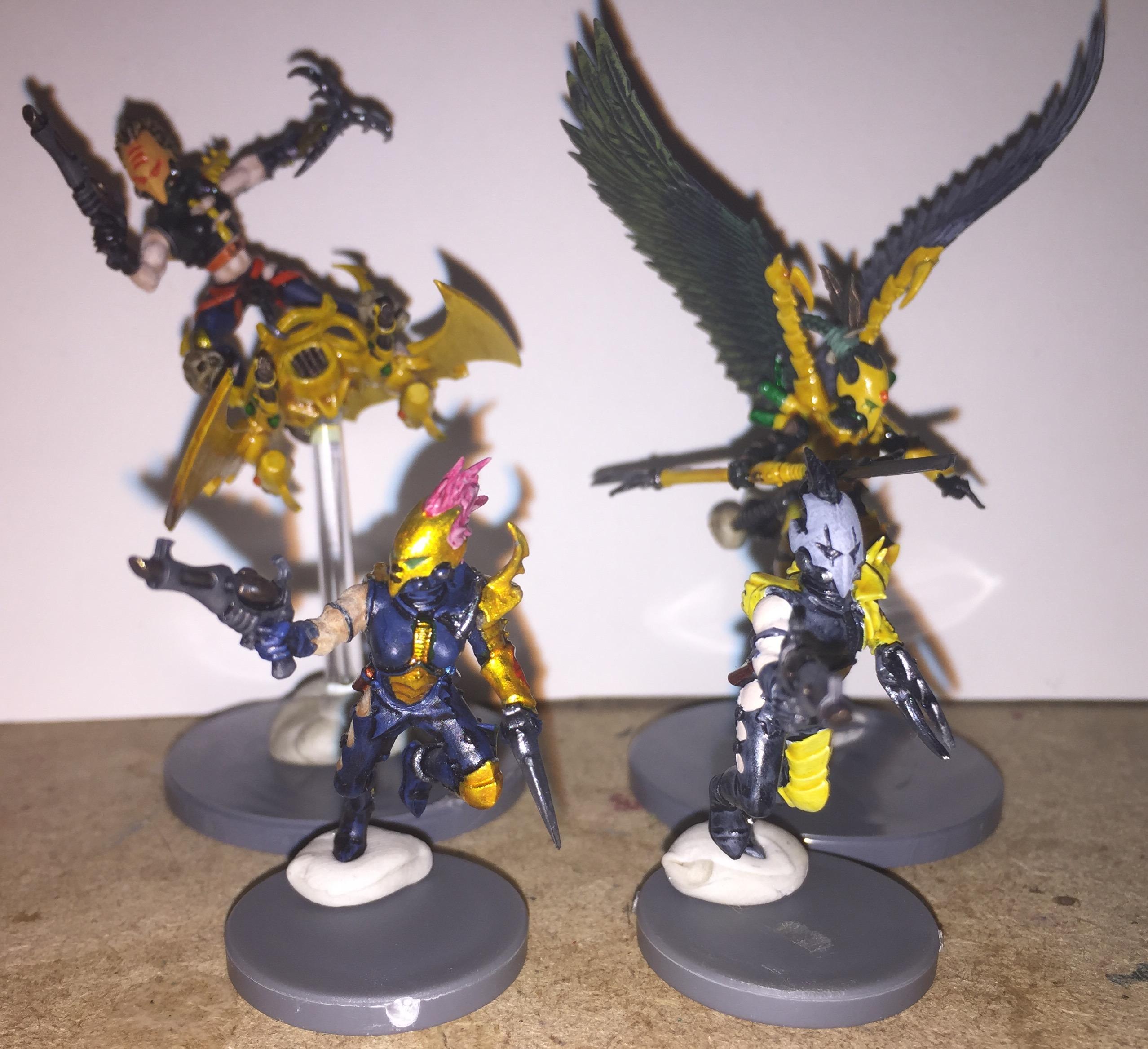 Dark Eldar, Hellion, Kitbash, Scourge, Wytch, Yellow
