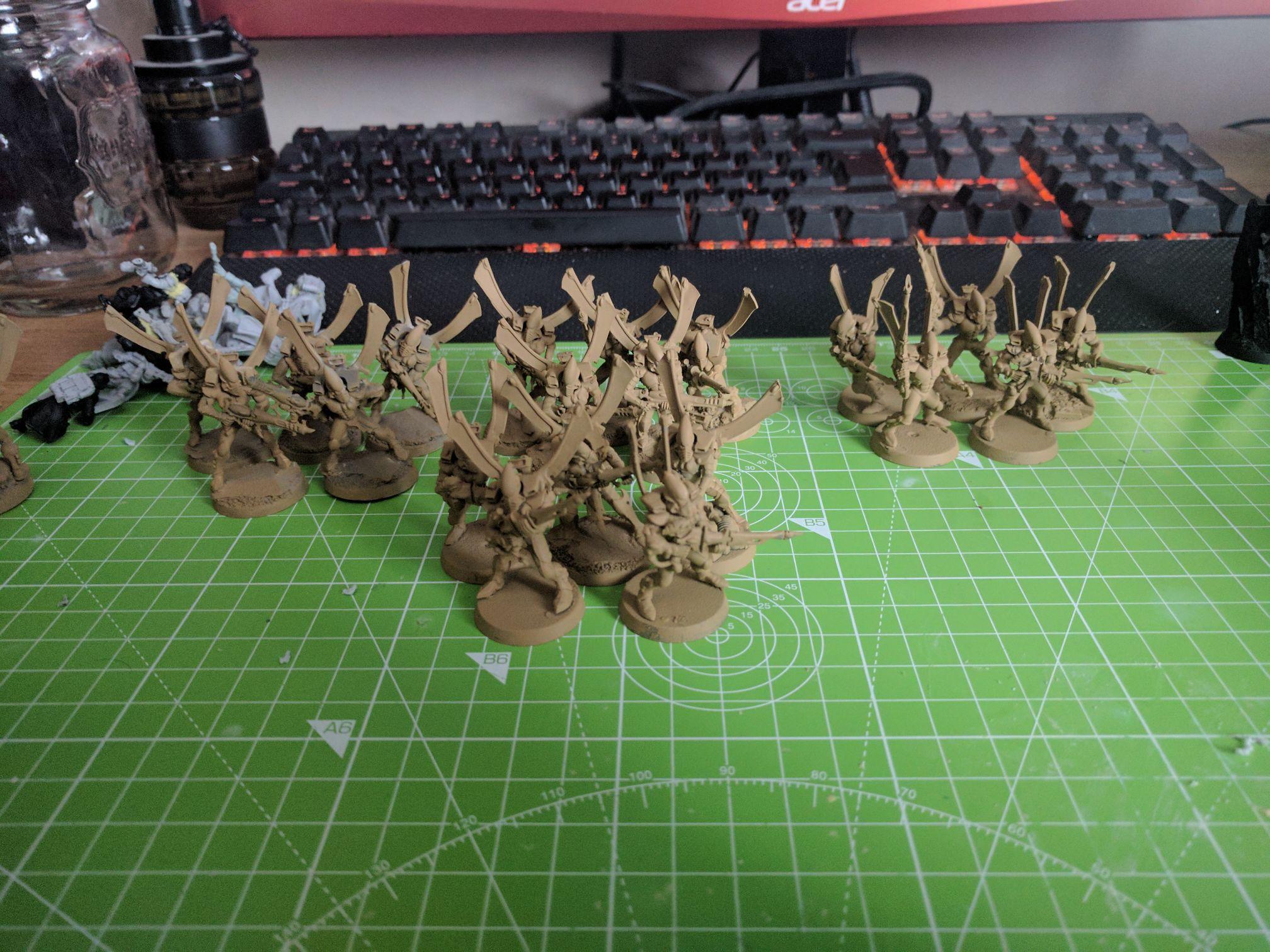 25 troops with felarchs if required. Broken down then rebuilt