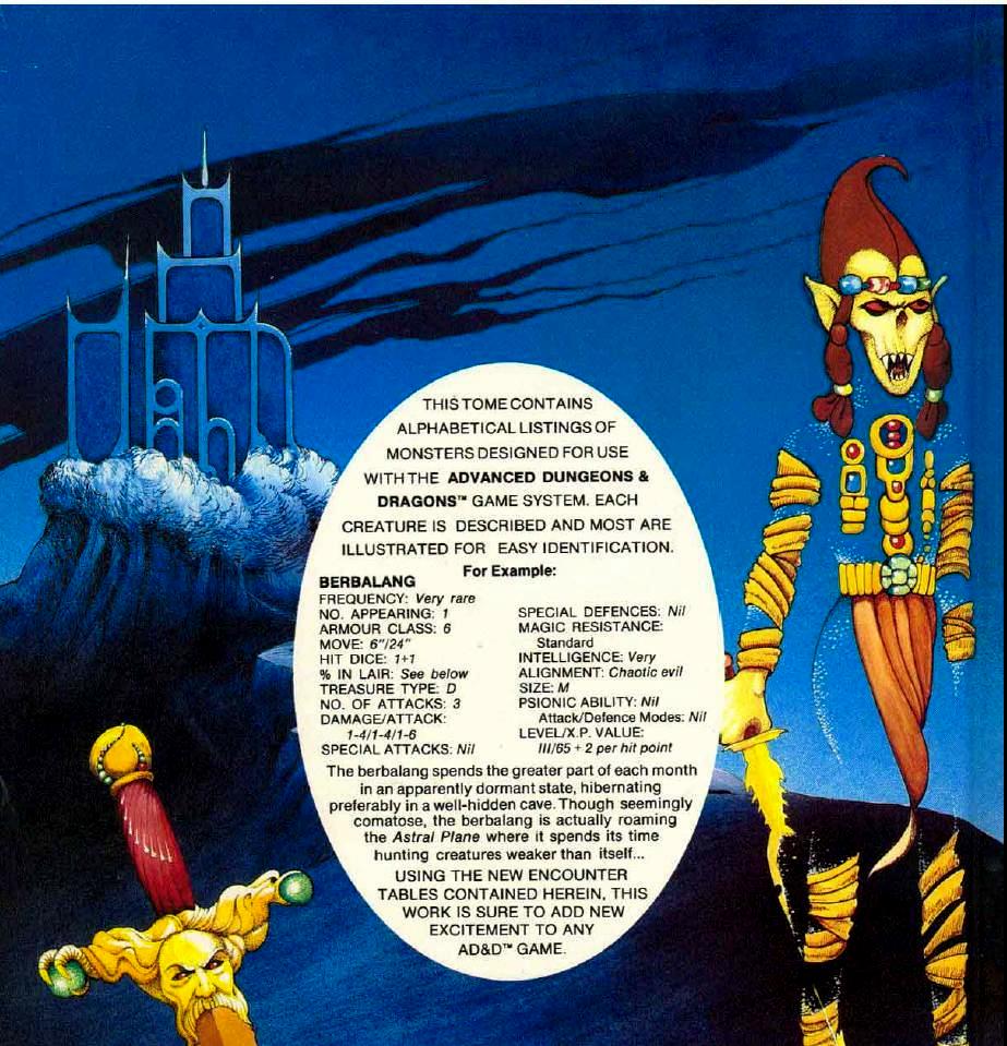 1981, Copyright Tsr, Dungeons And Dragons, Fiend Folio, Monsters