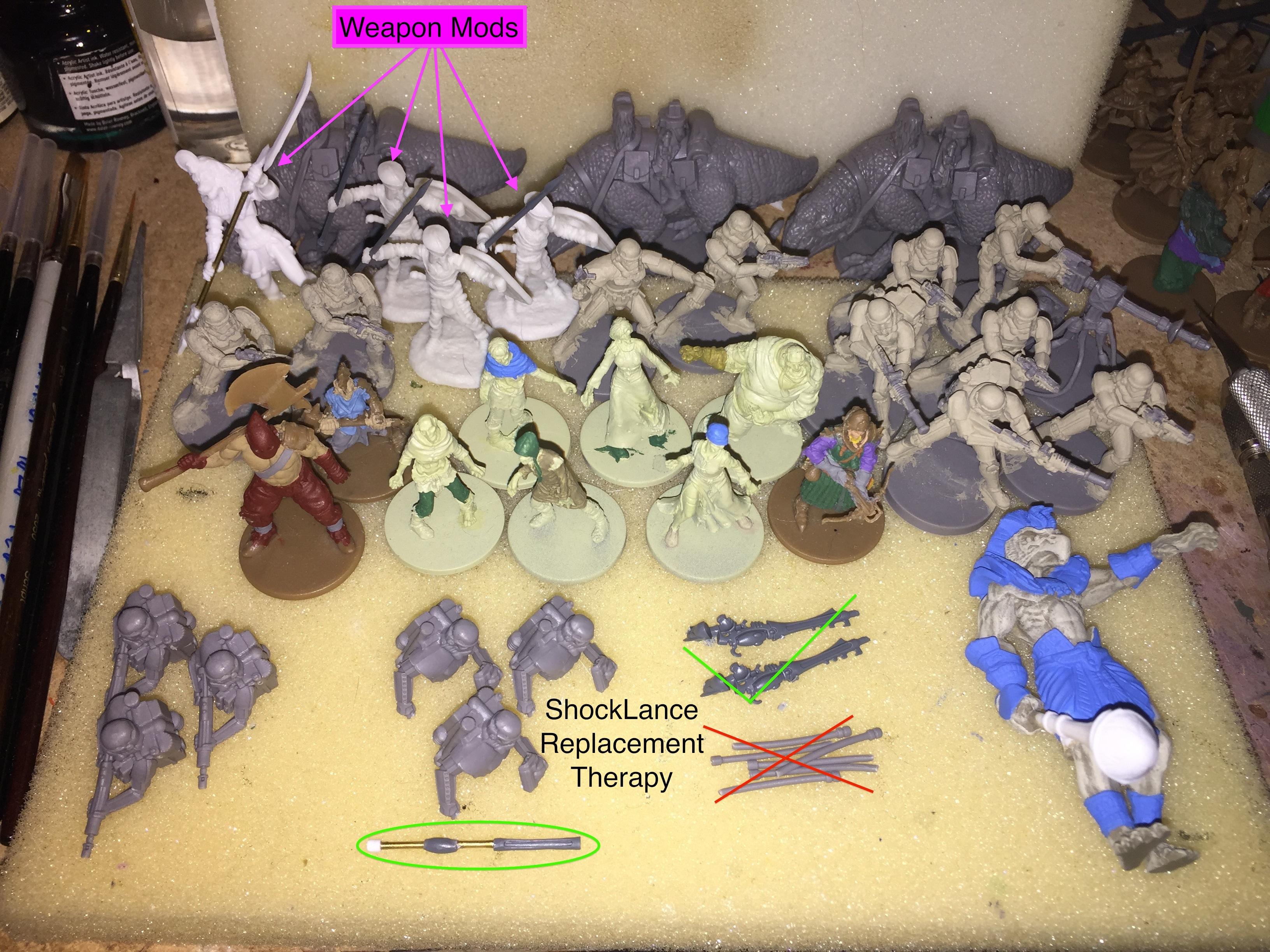 Black Plague, Conversion, Egyptian, Imperial Assault, Mummy, Statue, Storm Troopers, Work In Progress, Zombicide