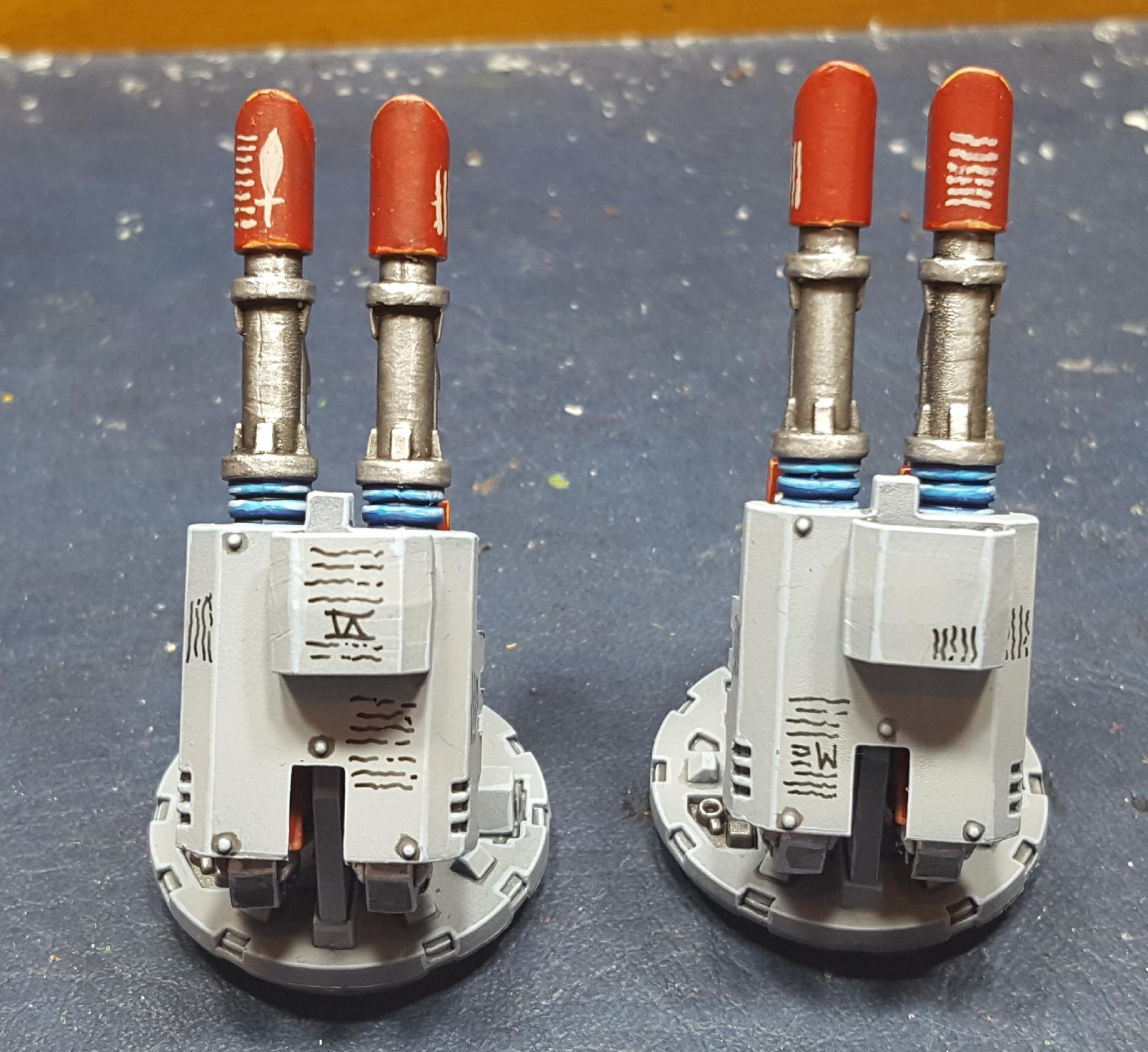 2 x TL Lascannon Razorback turrets Rear