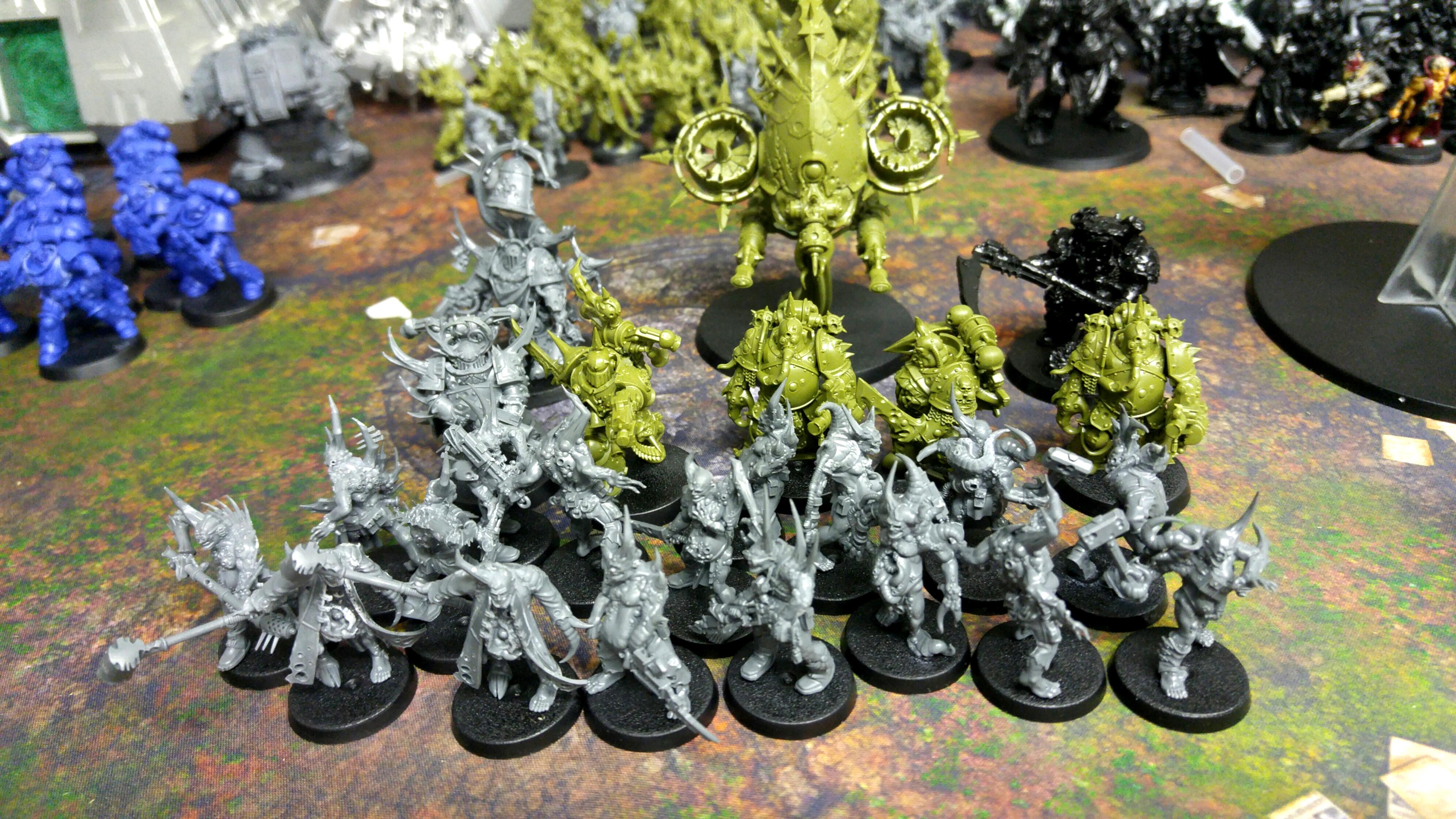 Army, Chaos, Chaos Space Marines, Nurgle, Unpainted, Warhammer 40,000