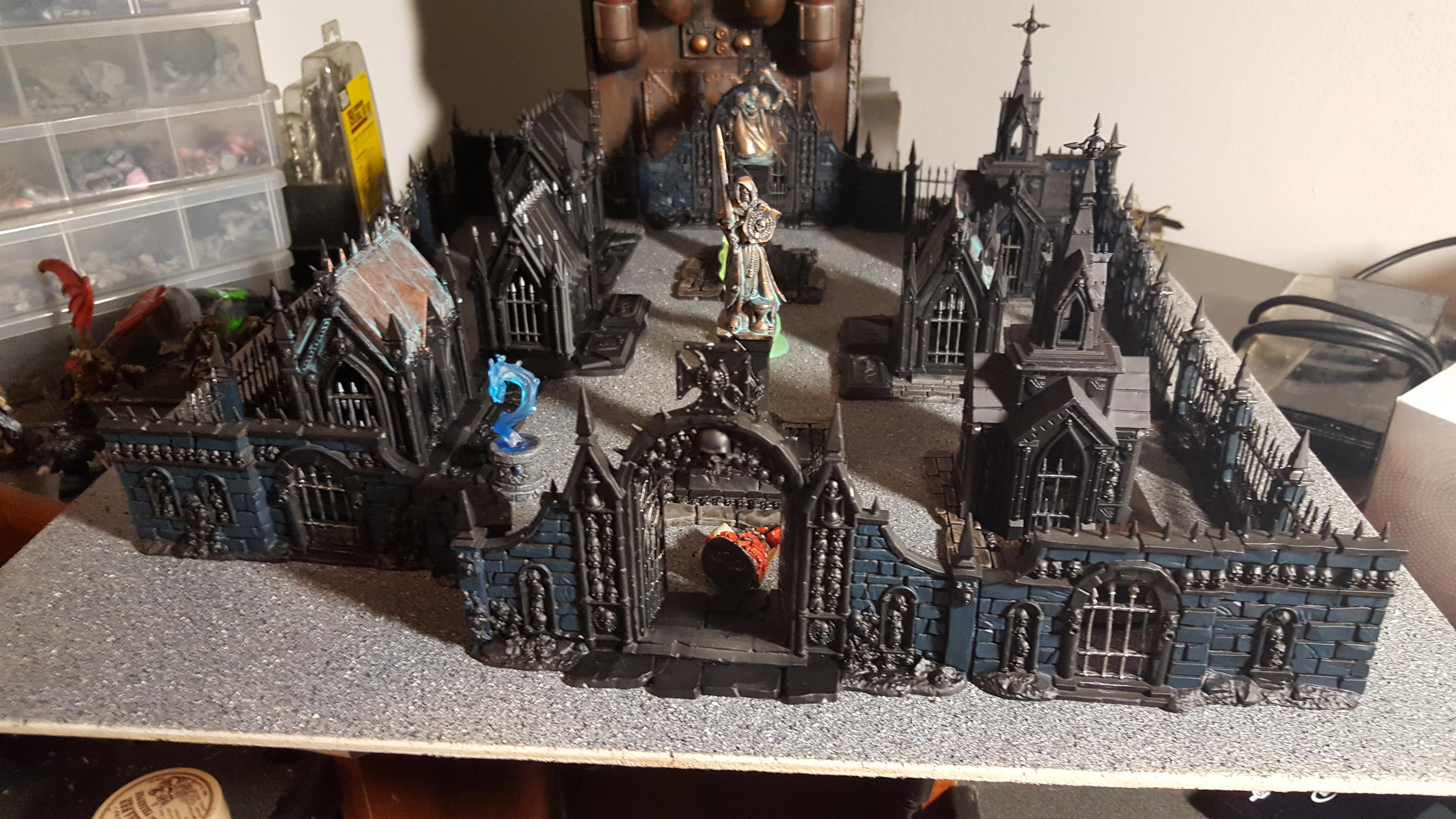 Age Of Sigmar, Cemetery, Garden Or Morr, Grave, Simarite Mausoleum, Statues