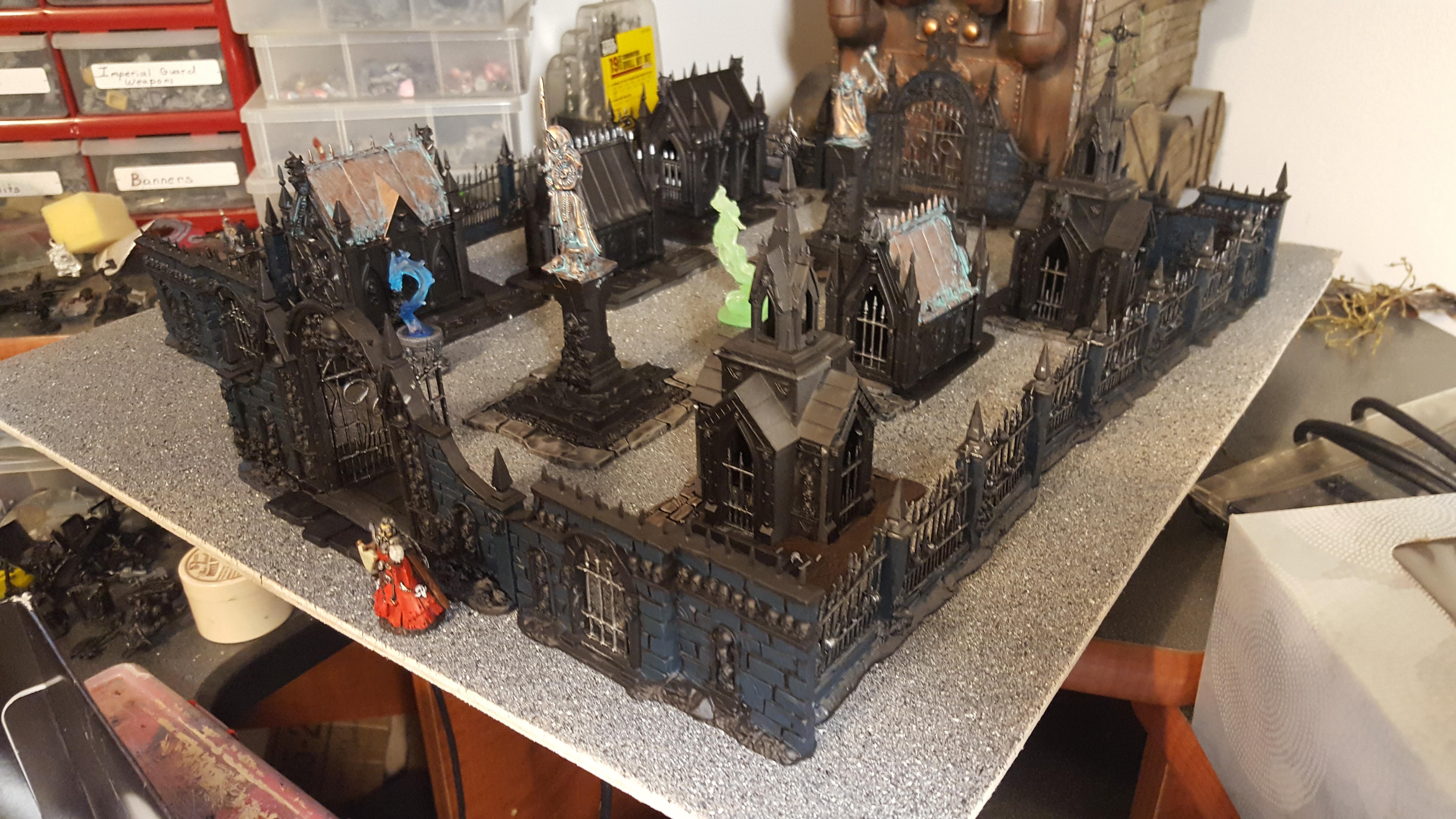 Age Of Sigmar, Cemetery, Garden Or Morr, Grave, Simarite Mausoleum, Statues