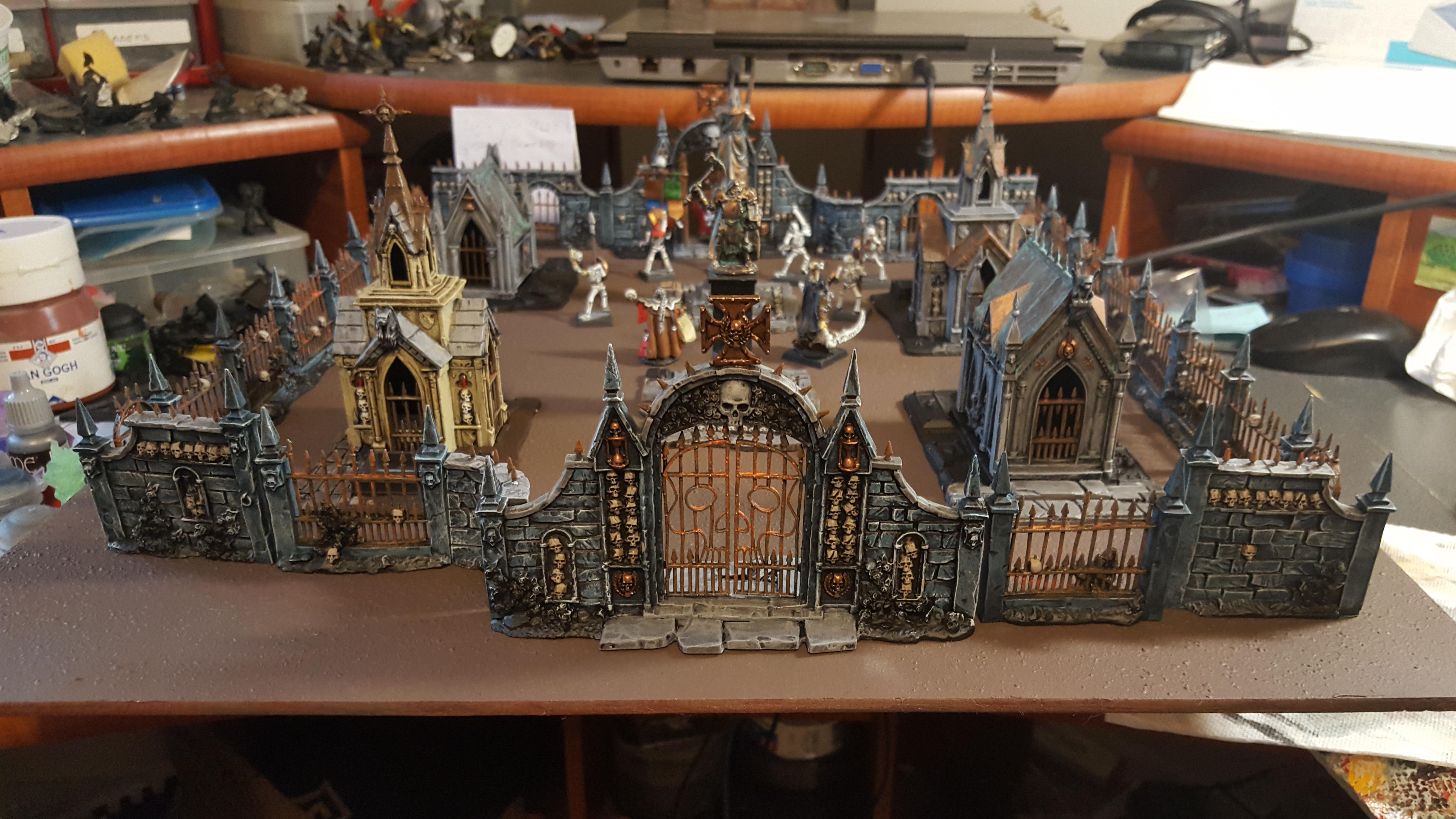 Age Of Sigmar, Cemetery, Garden Or Morr, Grave, Simarite Mausoleum, Statues