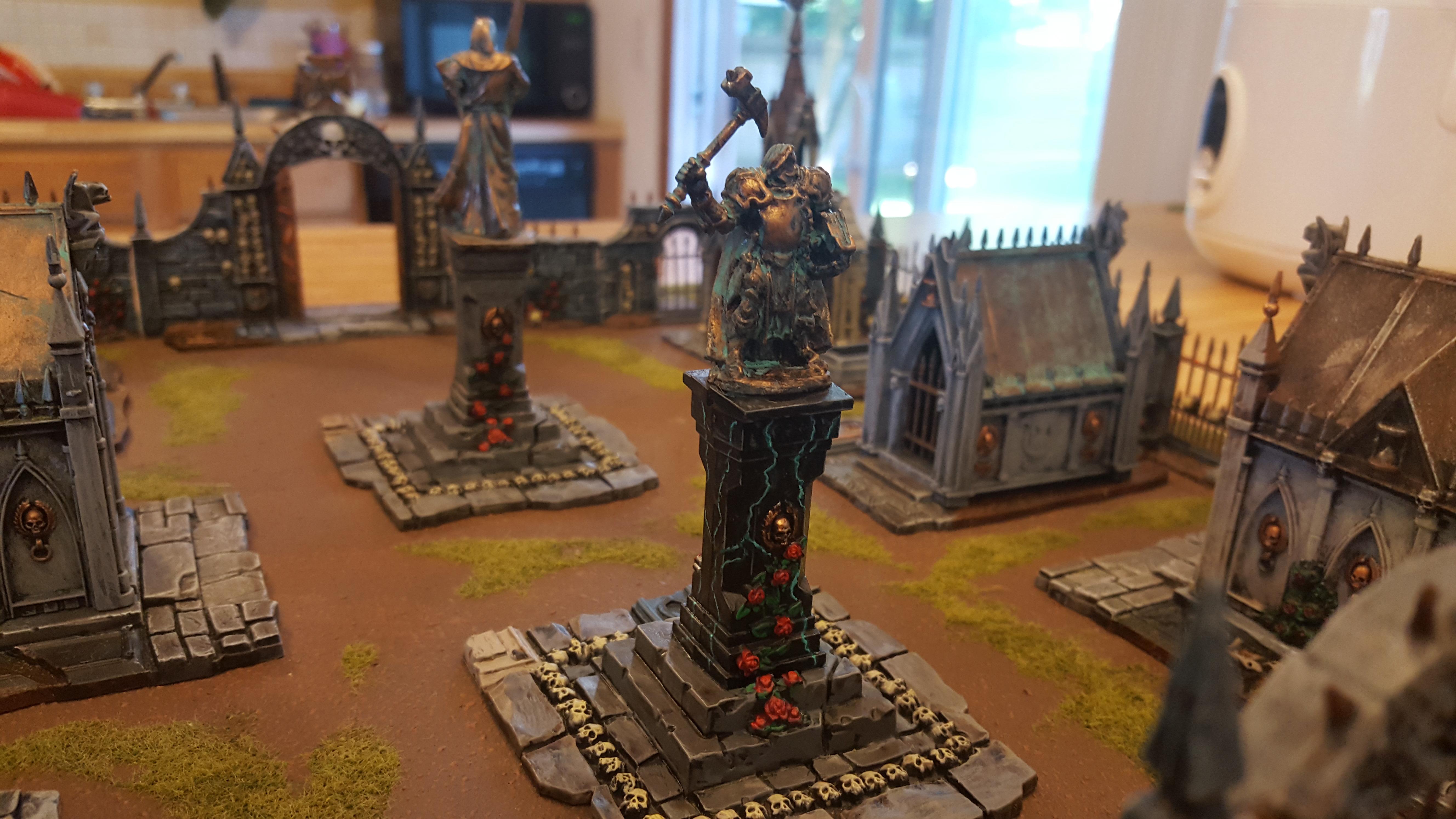 Age Of Sigmar, Cemetery, Garden Or Morr, Grave, Simarite Mausoleum, Statues