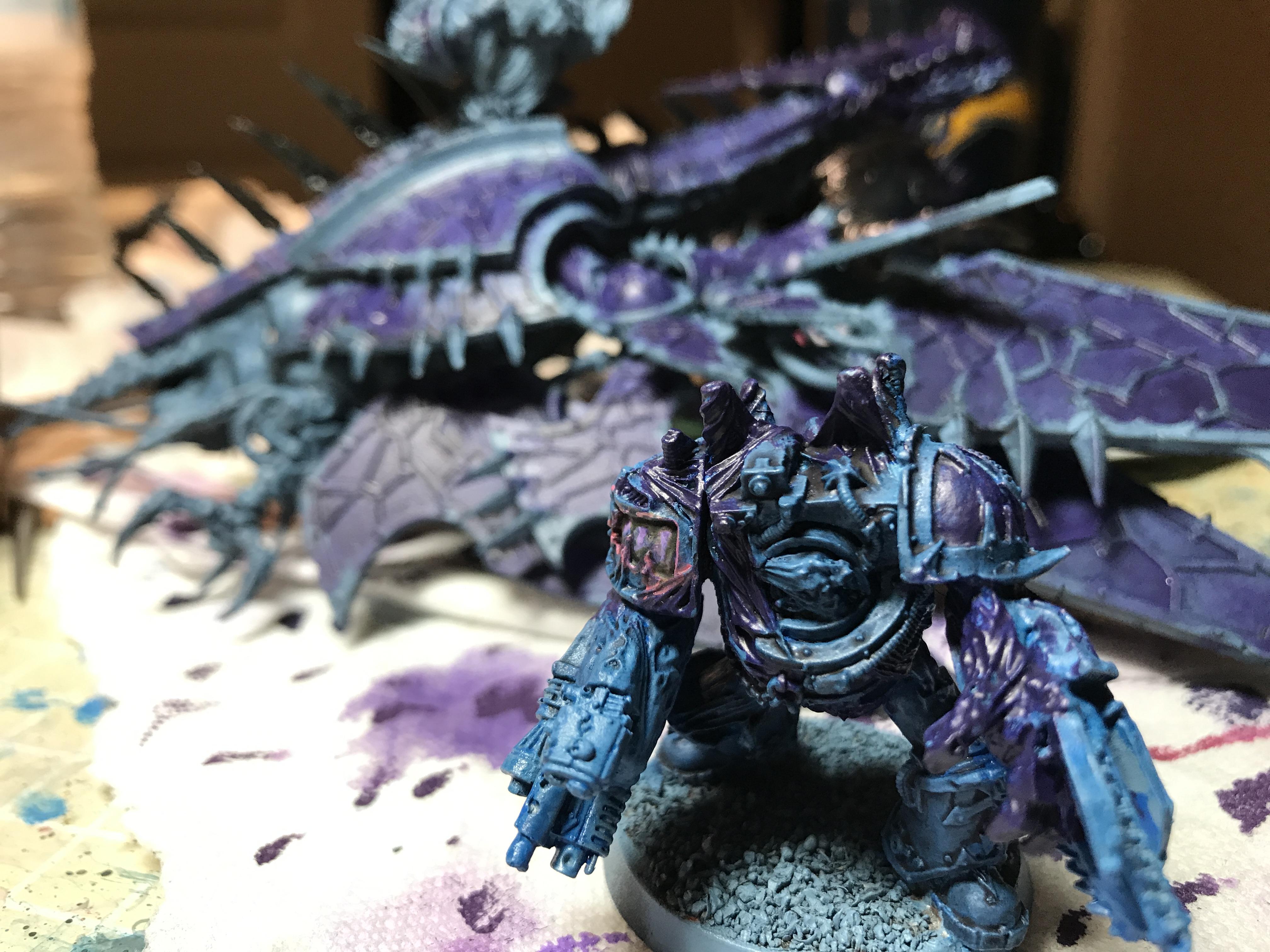 All models painted Naggaroth Night and glow experiment shoulder pads
