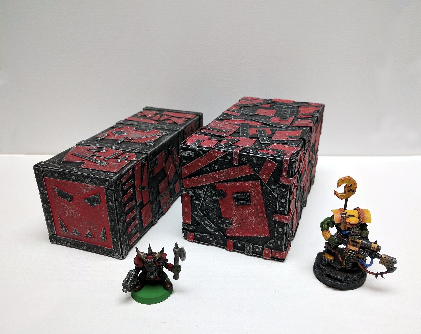 Cargo Containers, Crates, Custom, Orks, Scratch Build, Shipping Container, Terrain