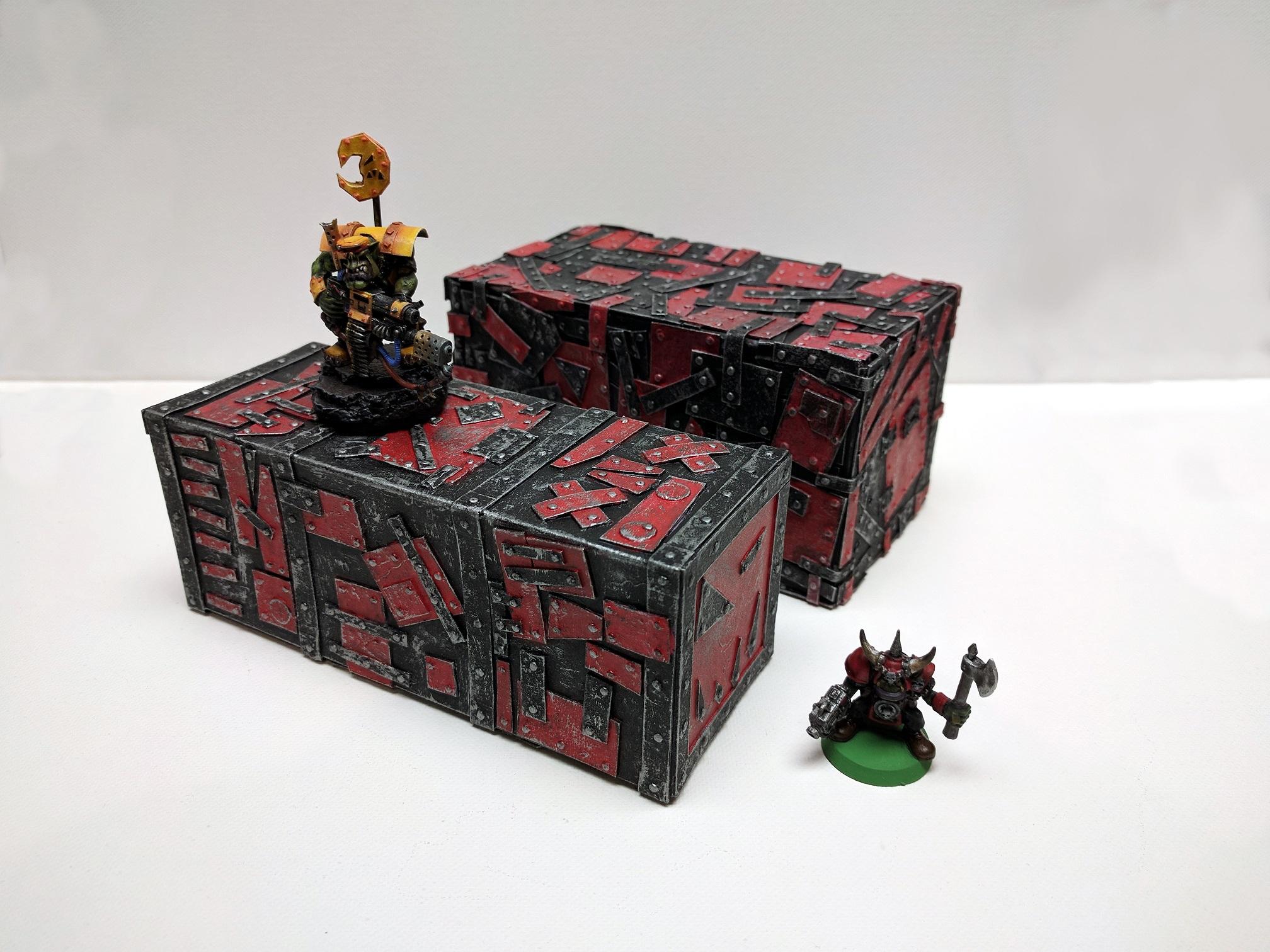Cargo Containers, Crates, Custom, Orks, Scratch Build, Shipping Container, Terrain