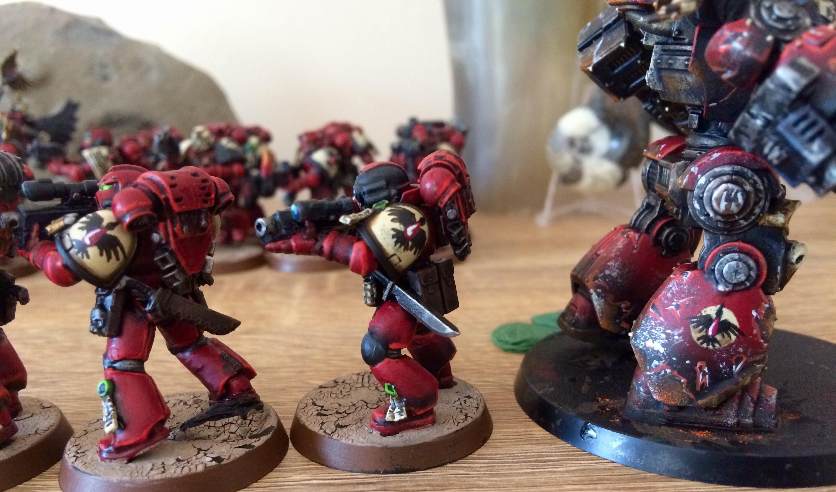 Blending, Blood Ravens, Contemptor, Conversion, Dreadnought, Flyer, Gradient, Kitbash, Space Marines, Stormraven, Weathered