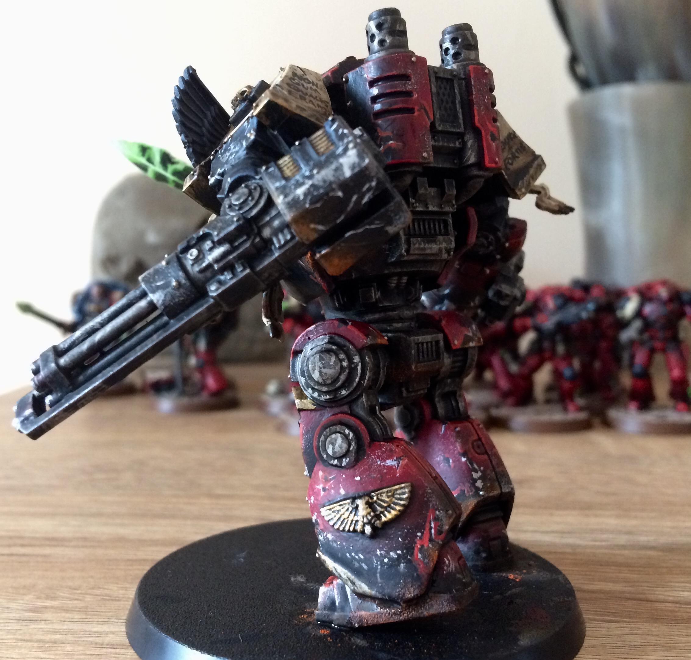 Blending, Blood Ravens, Contemptor, Conversion, Dreadnought, Flyer, Gradient, Kitbash, Space Marines, Stormraven, Weathered