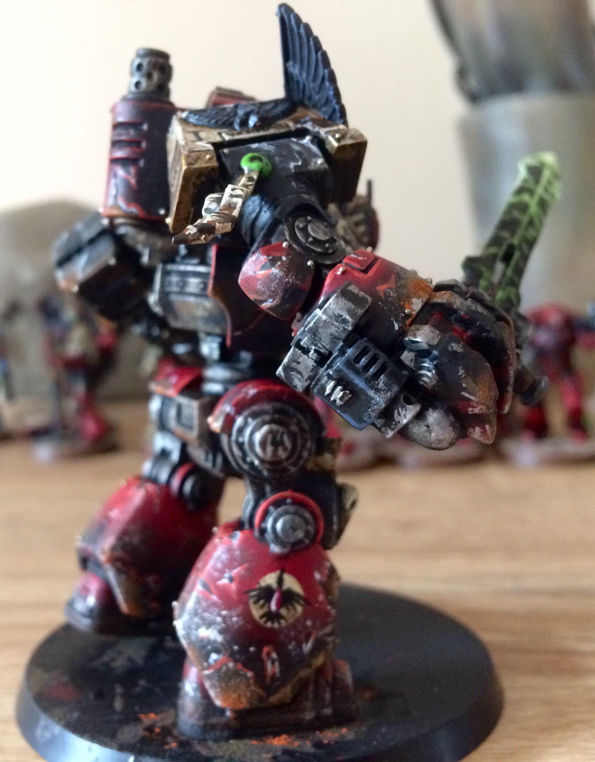 Blending, Blood Ravens, Contemptor, Conversion, Dreadnought, Flyer, Gradient, Kitbash, Space Marines, Stormraven, Weathered