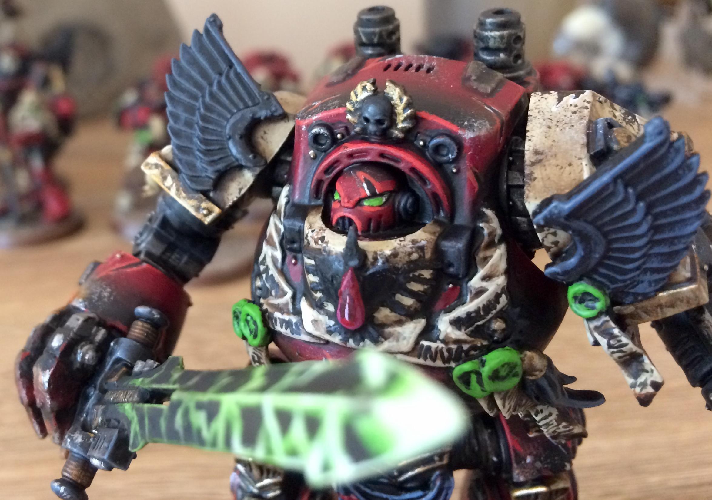 Blending, Blood Ravens, Contemptor, Conversion, Dreadnought, Flyer, Gradient, Kitbash, Space Marines, Stormraven, Weathered