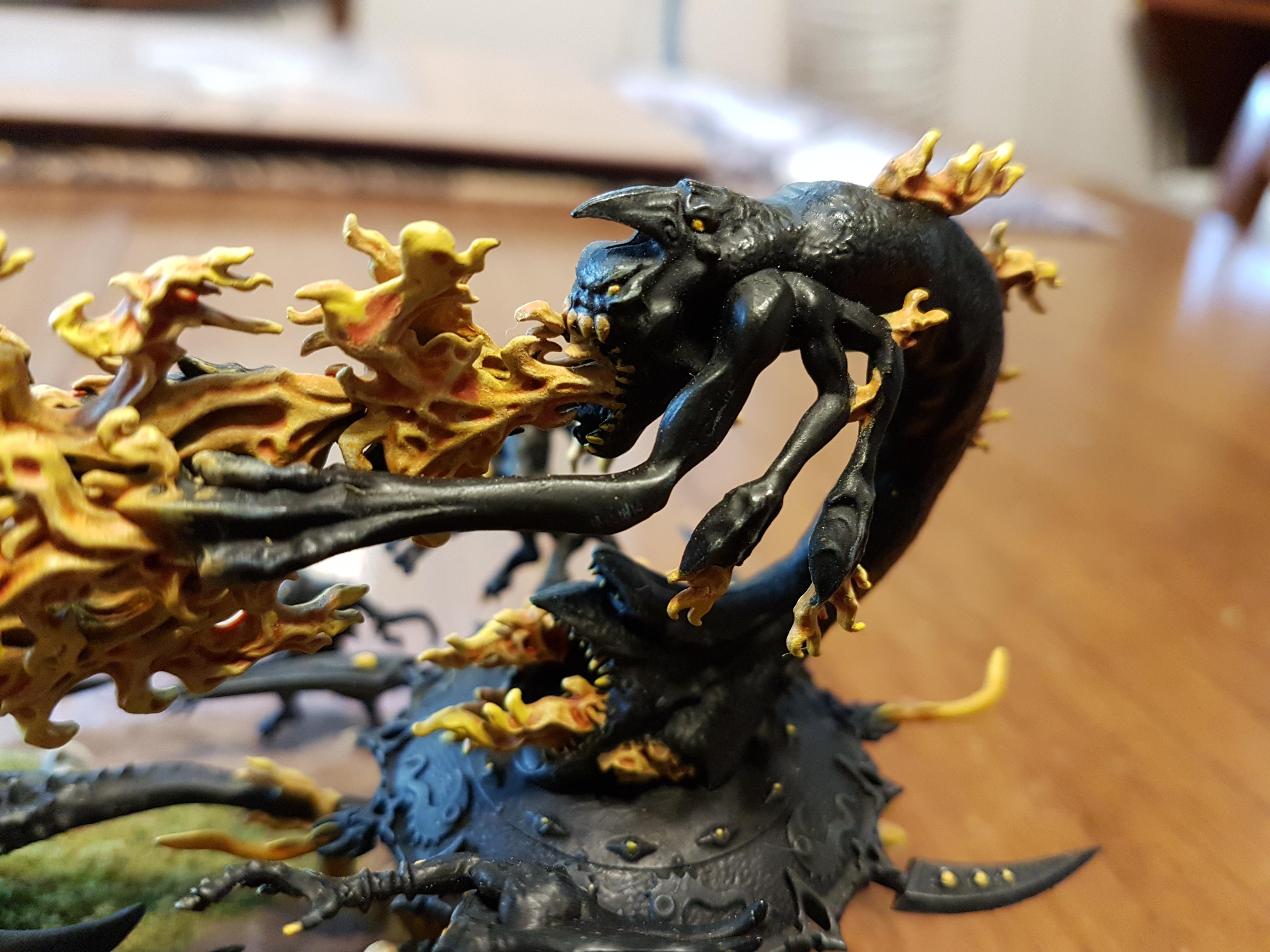 Black, Blue Horrors, Chariot Of Tzeentch, Daemons, Daemons Of Chaos, Daemons Of Tzeentch, Fire, Screamers, Shadow, Tzeentch