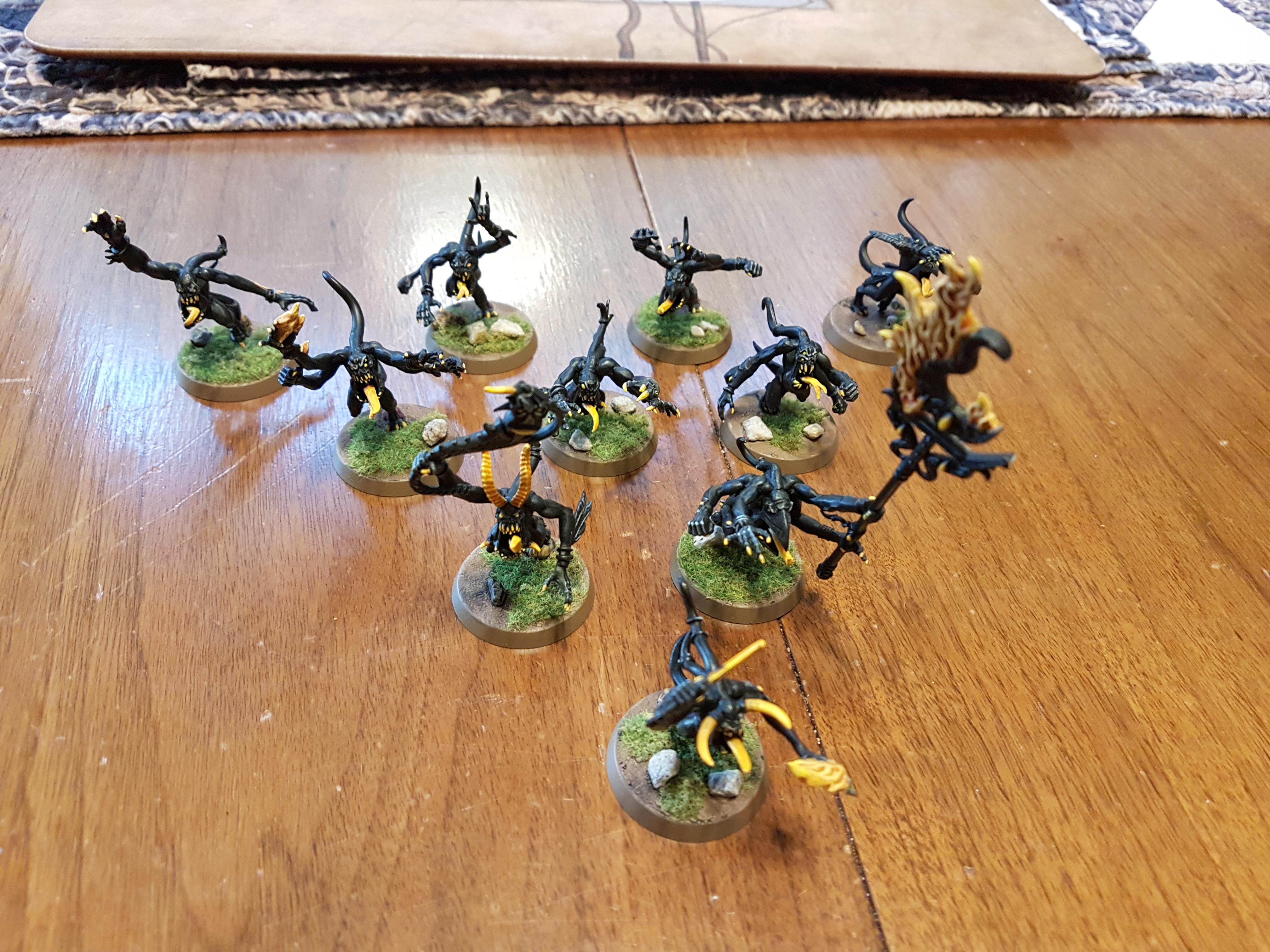 Black, Daemons, Daemons Of Chaos, Daemons Of Tzeentch, Pink Horror, Shadow, Tzeentch