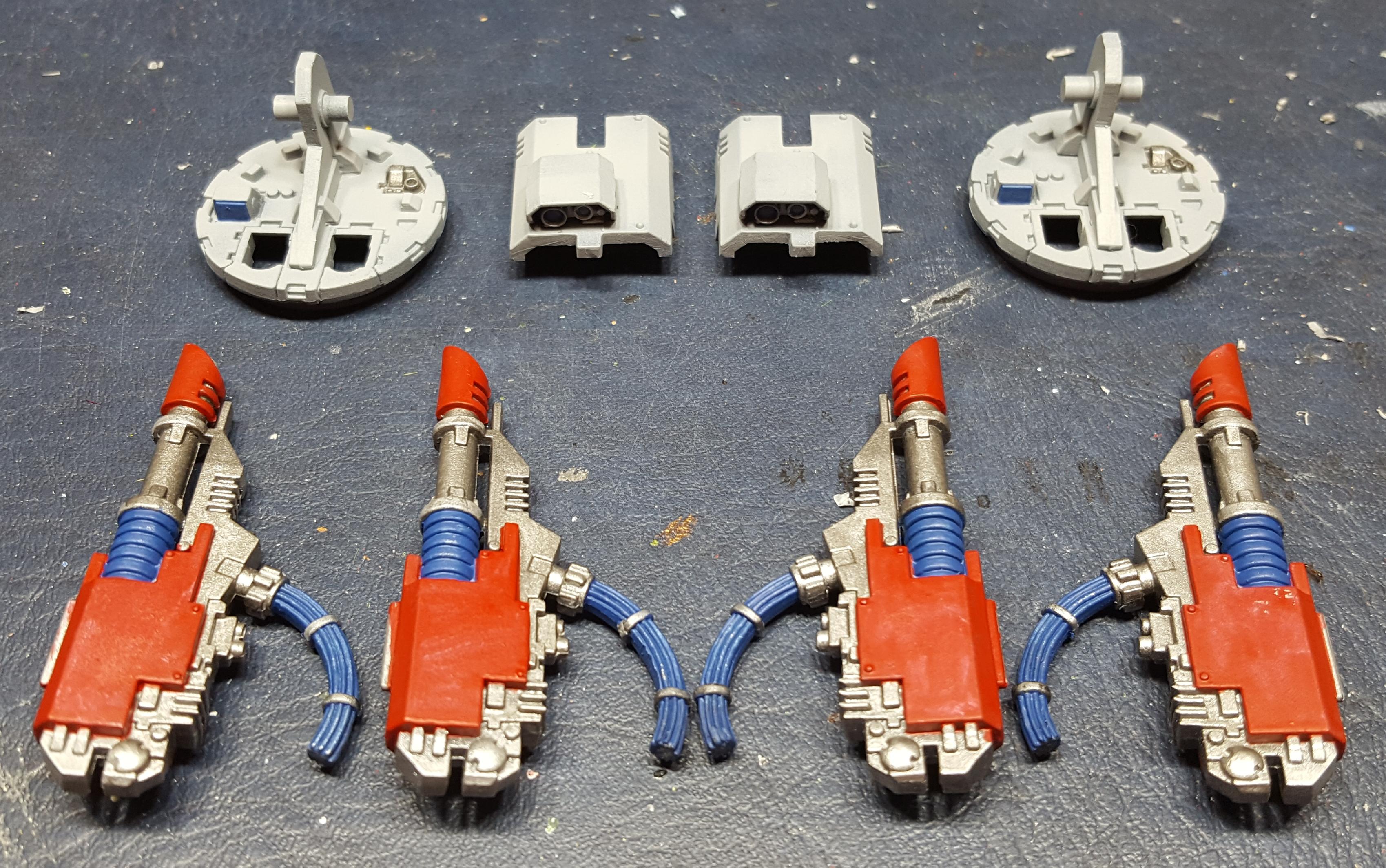 2 x TL Lascannon Razorback turrets WIP 2