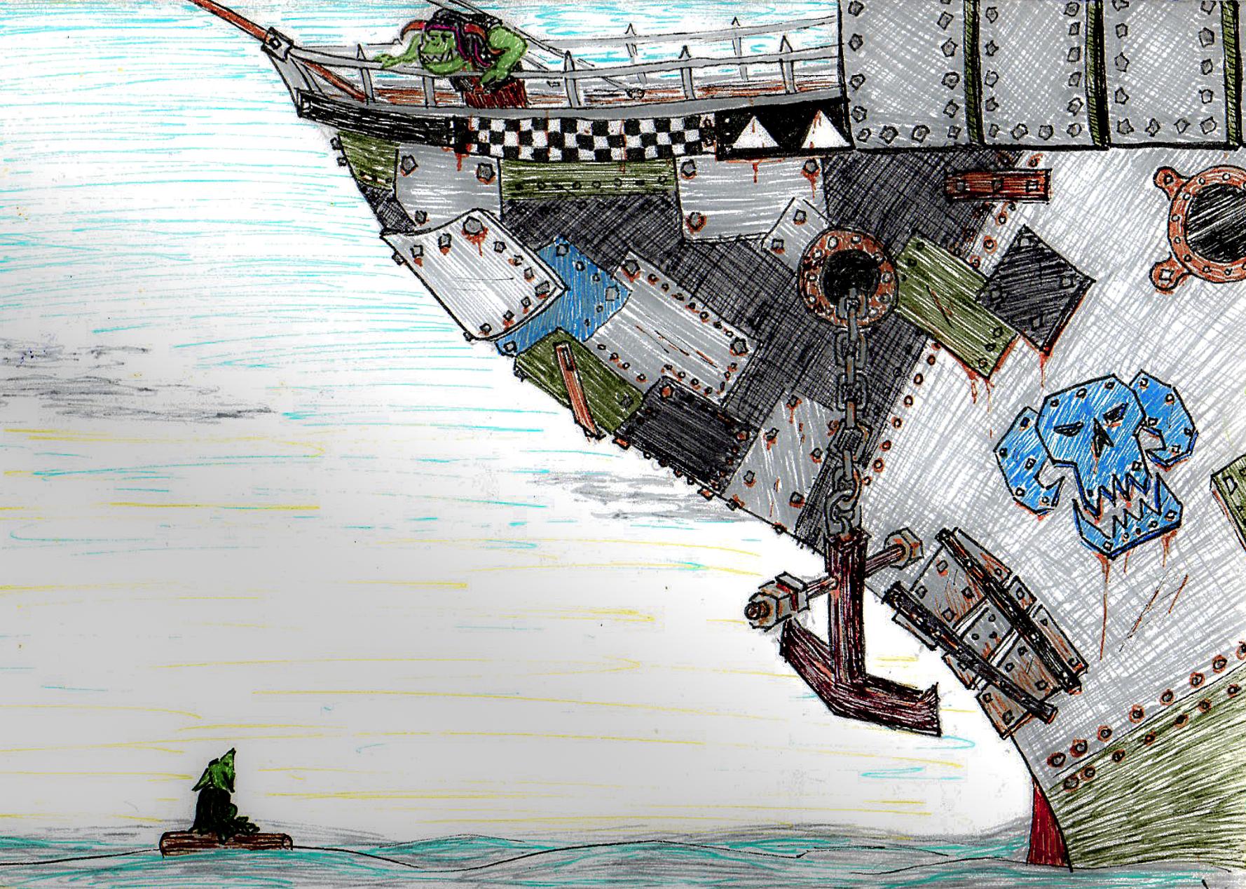 Artwork, Cartoon, Comedy, Comic, Drawing, Fiction, Graphic, Grots, Humour, Illustration, Ink, Ink., Orks, Sketch, Warhammer 40,000