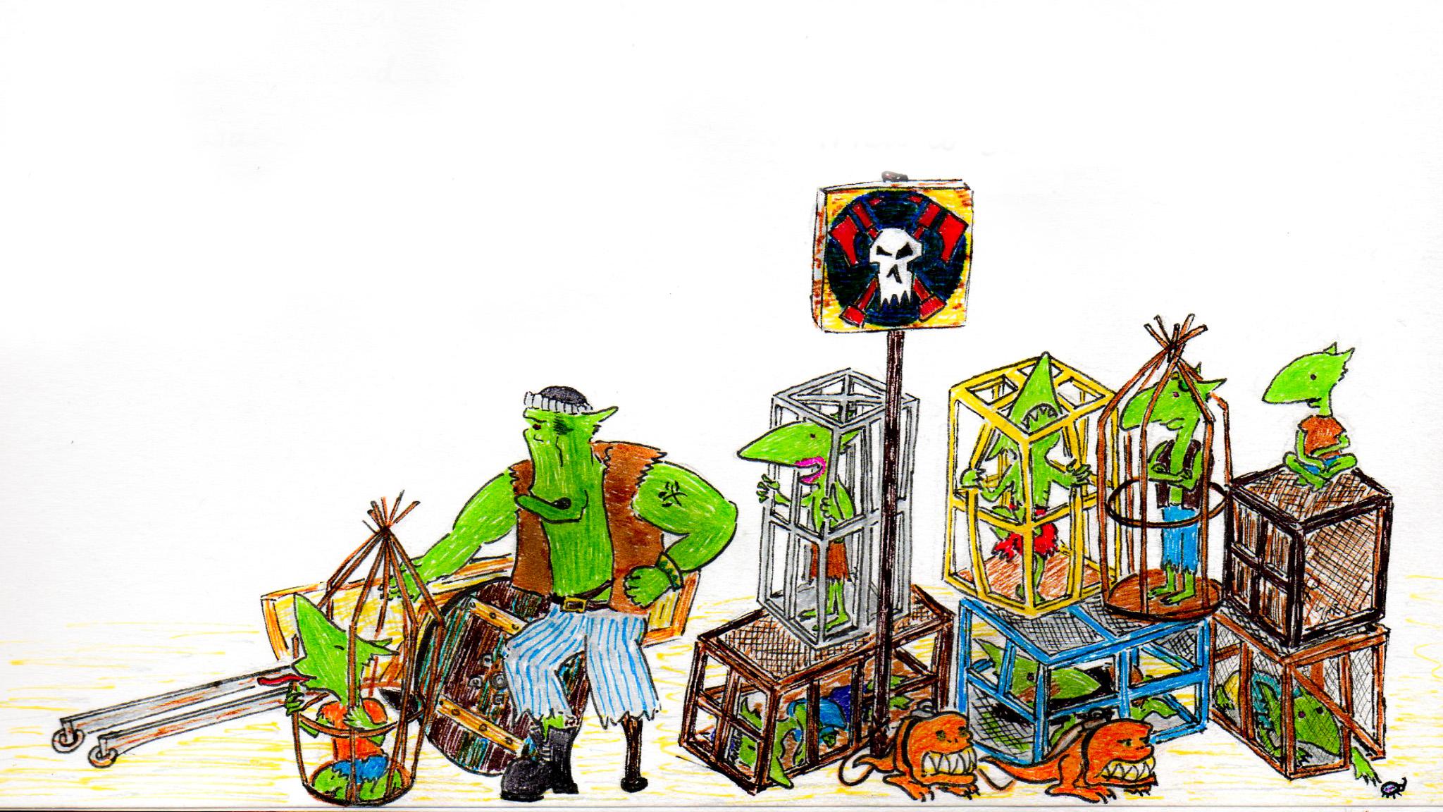 Artwork, Cartoon, Comedy, Comic, Drawing, Fiction, Graphic, Grots, Humor, Humour, Illustration, Ink, Orks, Sketch, Warhammer 40,000