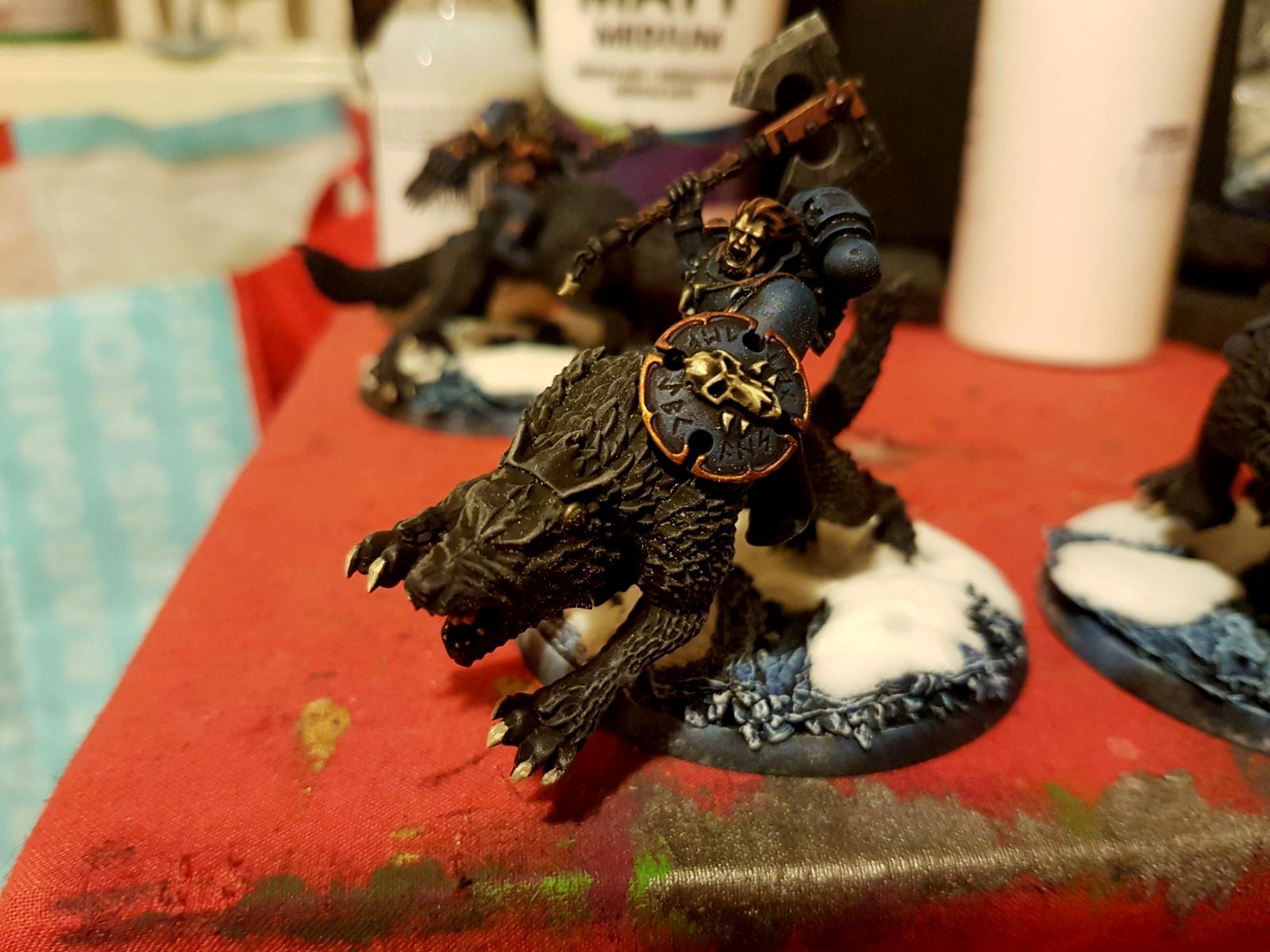 Base, Painting, Snow, Space Marines, Space Wolves, Thunderwolf Cavalry, Warhammer 40,000, Wolf Lord