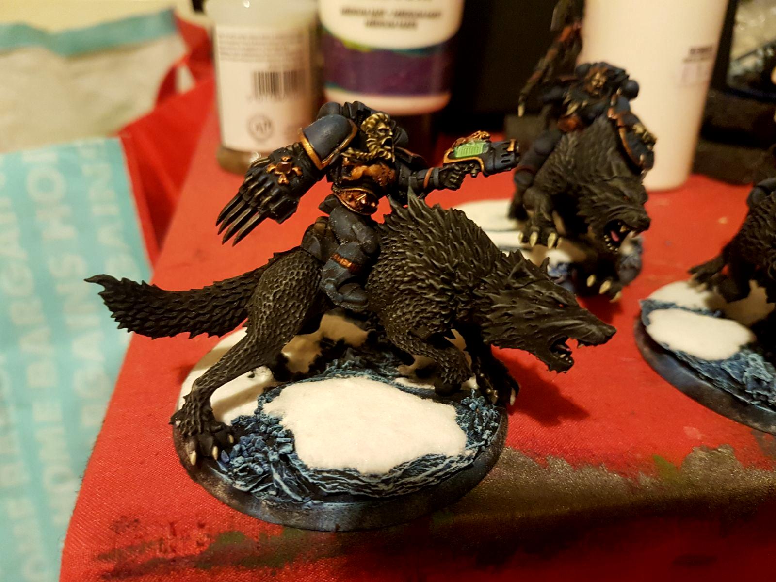 Base, Painting, Snow, Space Marines, Space Wolves, Thunderwolf Cavalry, Warhammer 40,000, Wolf Lord