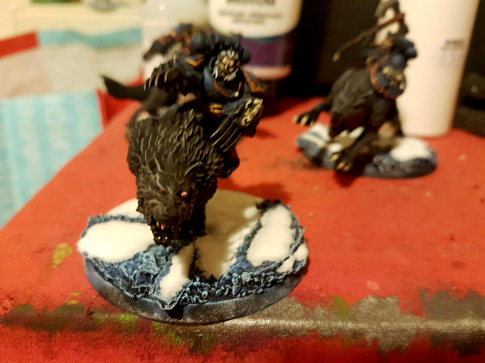 Base, Painting, Snow, Space Marines, Space Wolves, Thunderwolf Cavalry, Warhammer 40,000, Wolf Lord