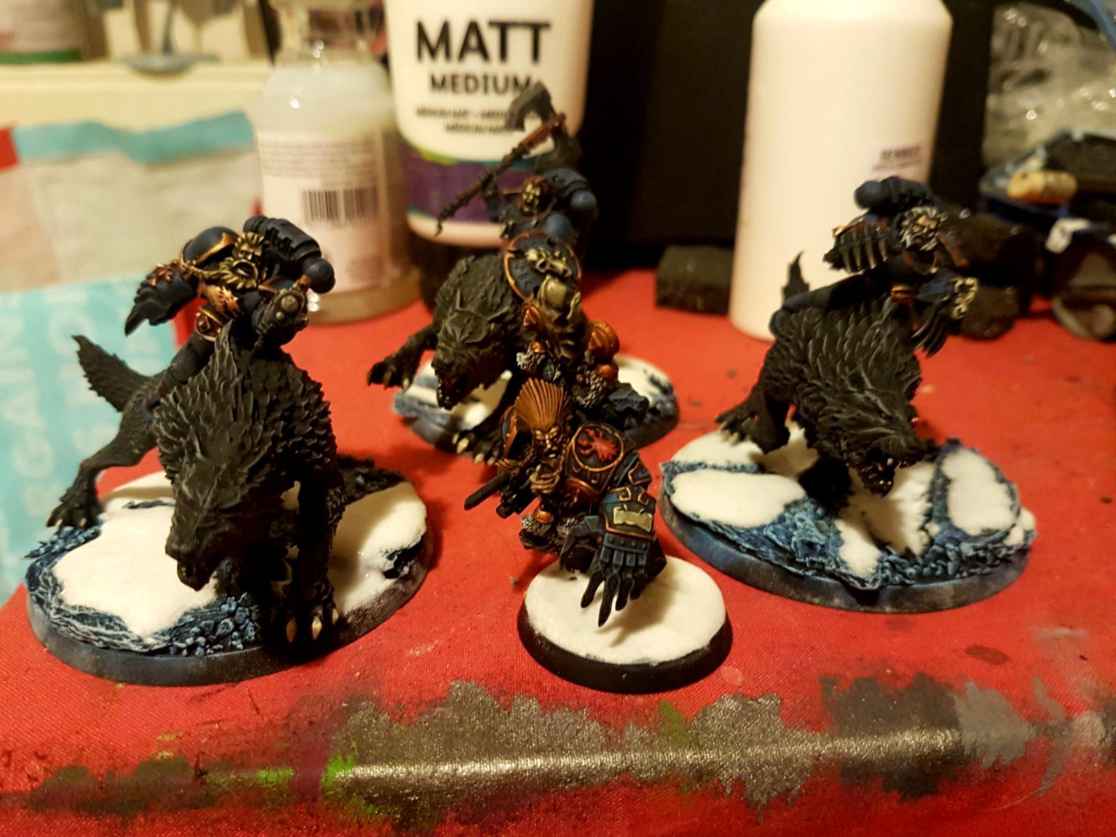 Base, Painting, Snow, Space Marines, Space Wolves, Thunderwolf Cavalry, Warhammer 40,000, Wolf Lord