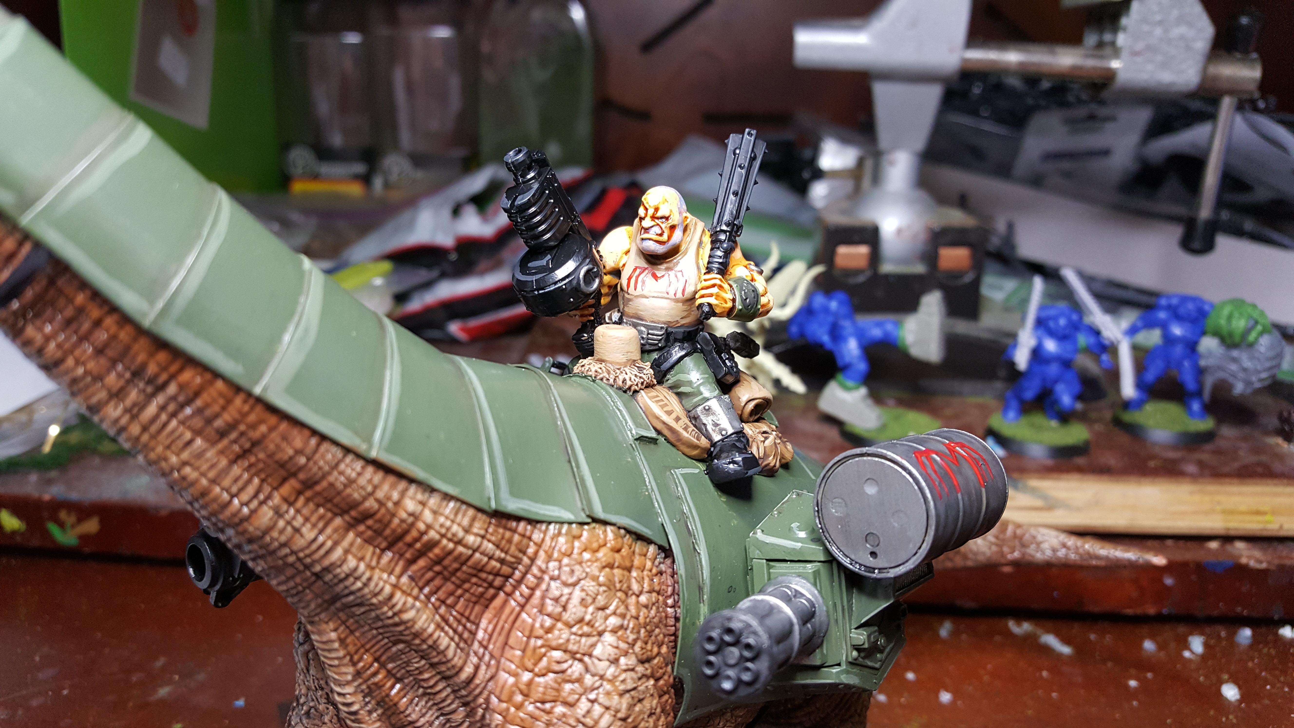 Astra Militarum, Catachan, Counts As, Dinosaur, Imperial Knight, Ogryns, Rider, Warhammer 40,000