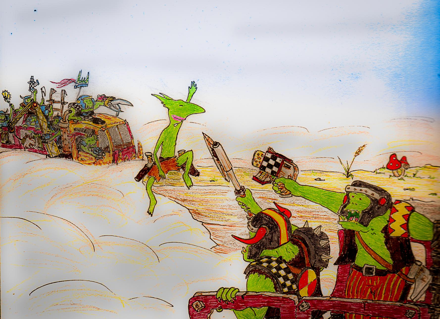 Artwork, Cartoon, Comedy, Comic, Drawing, Fiction, Graphic, Grots, Humour, Illustration, Ink, Orks, Sketch, Warhammer 40,000