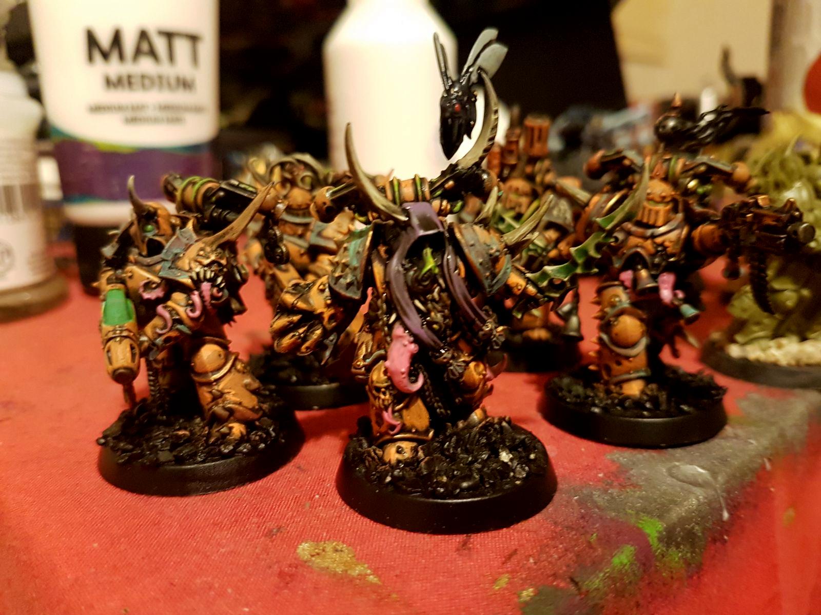 Chaos Space Marines, Corrosion, Death Guard, Lord Of Contagion, Malignant Plaguecaster, Nurgle, Orange, Oxidisation, Patina, Plague Marines, Rust