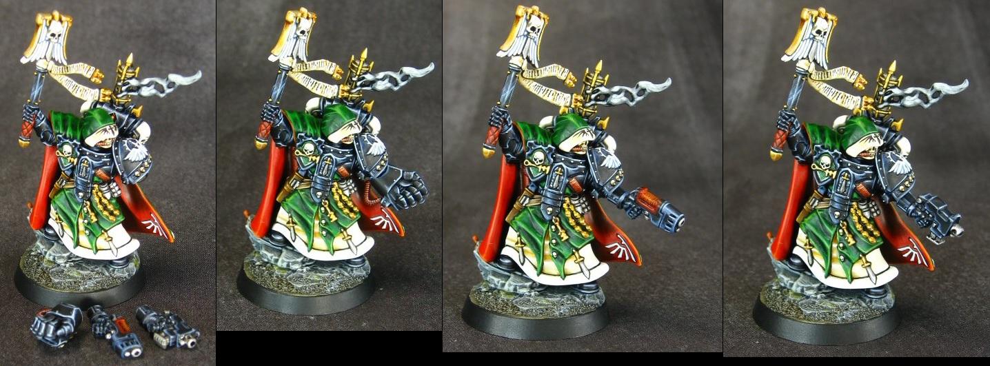 Dark Angels Interrogator Chaplain with magentized weapons