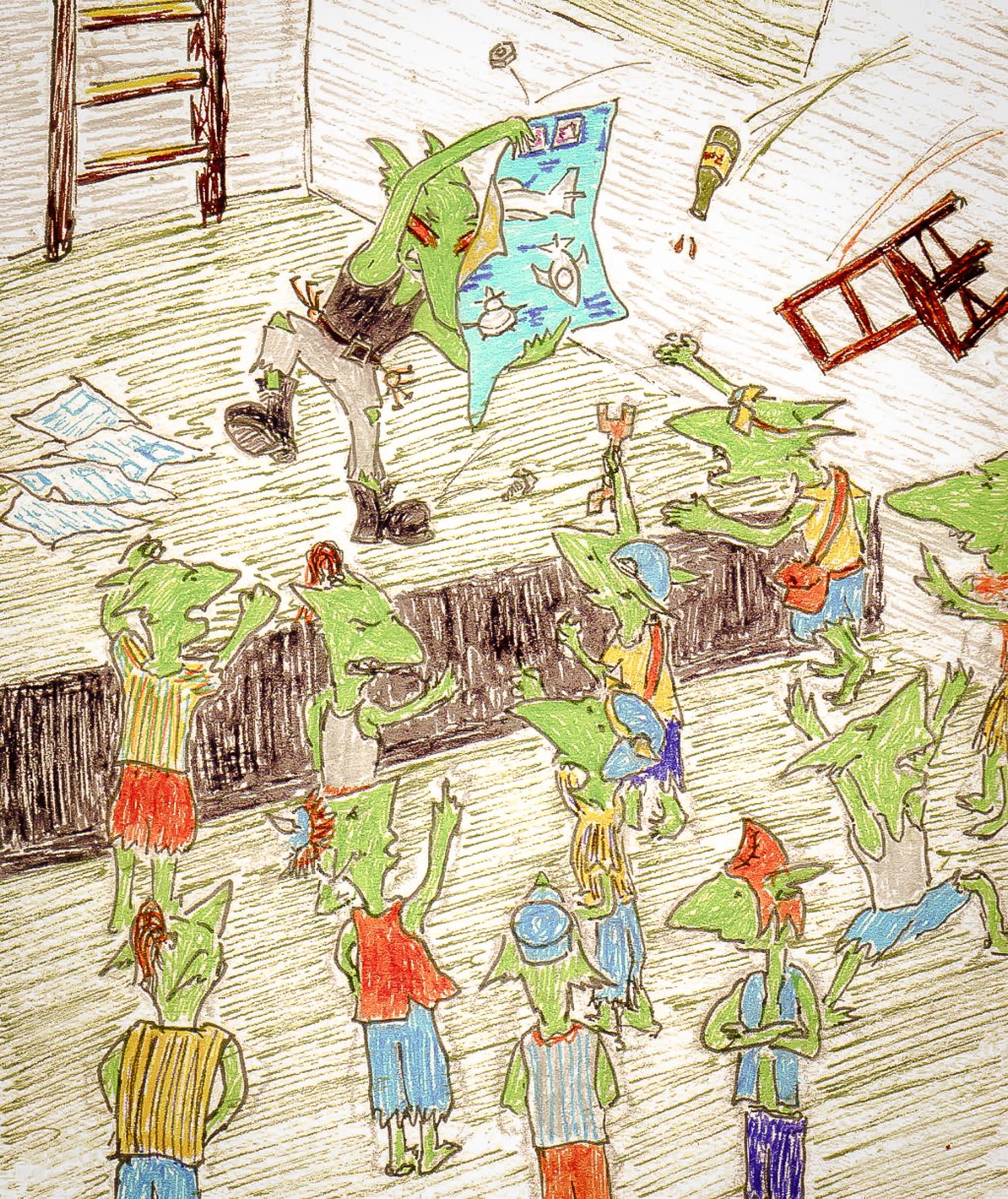 Artwork, Cartoon, Comedy, Comic, Drawing, Fiction, Graphic, Grots, Humour, Illustration, Ink, Orks, Sketch, Warhammer 40,000