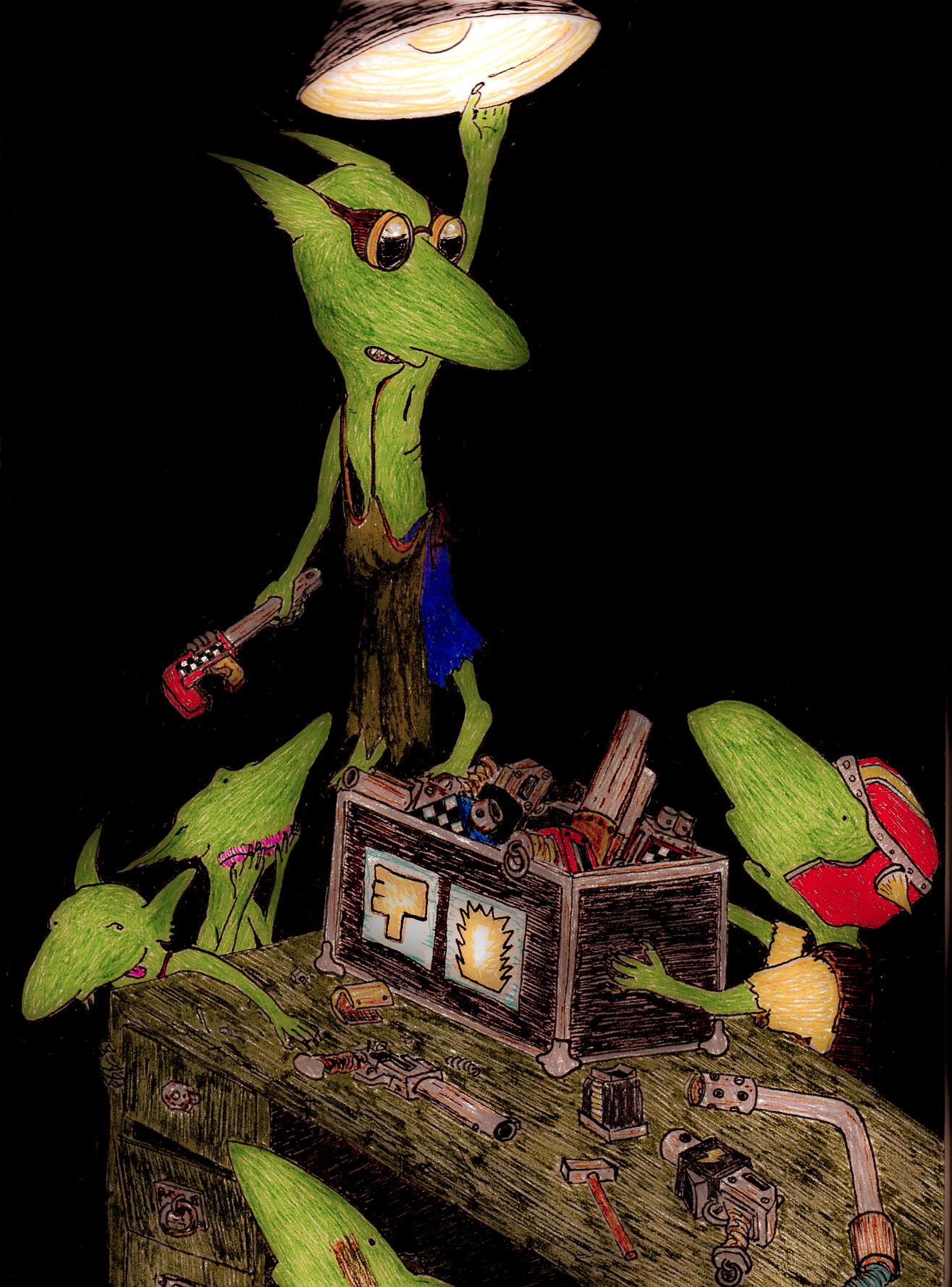 Artwork, Cartoon, Comedy, Comic, Drawing, Fiction, Graphic, Grots, Humour, Illustration, Ink, Orks, Sketch, Warhammer 40,000
