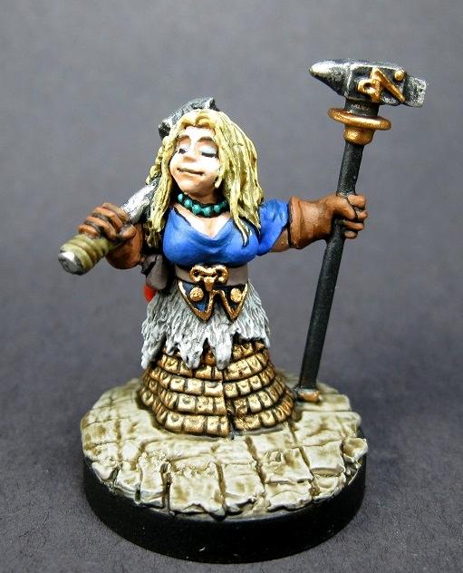 03835: Dwarf Forge Priestess, Carrero Arts, Dark Heaven Legends, Dungeons And Dragons, Dwarves, Female, Painted Reaper Miniature, Pathfinder Rpg, Priest, Reaper Minis, Reaper Painted Miniature, Rpg Miniature, Table Top Wargames, Warlord Miniatures