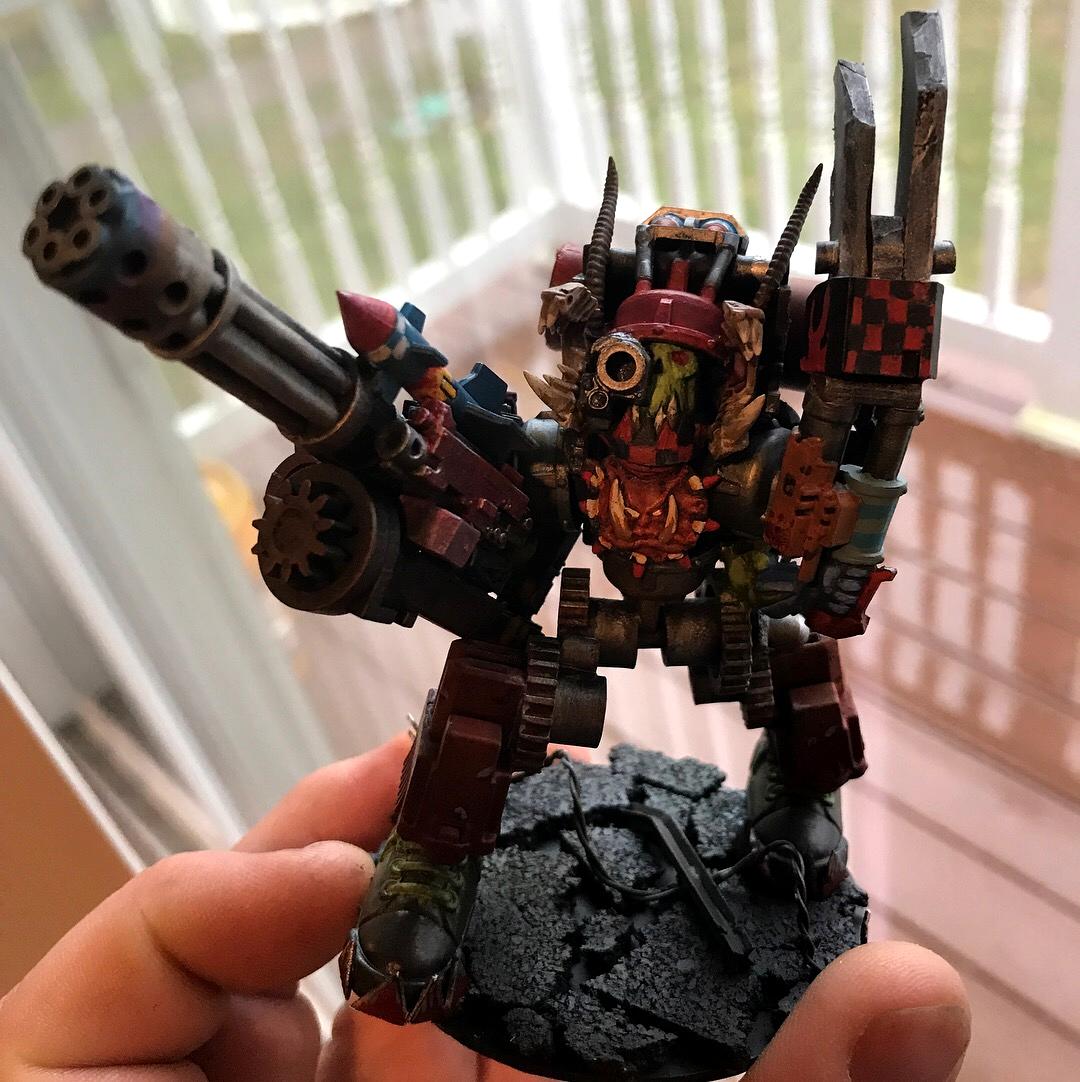 #commisionpaiting, #customminiatures, #gazhkullthrakka, #hammerofgodminiatures, #kitbash, #orks40k, #scratchbuilt, #scratchbuilt40k