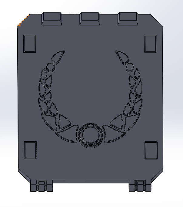 Rhino door with laurels