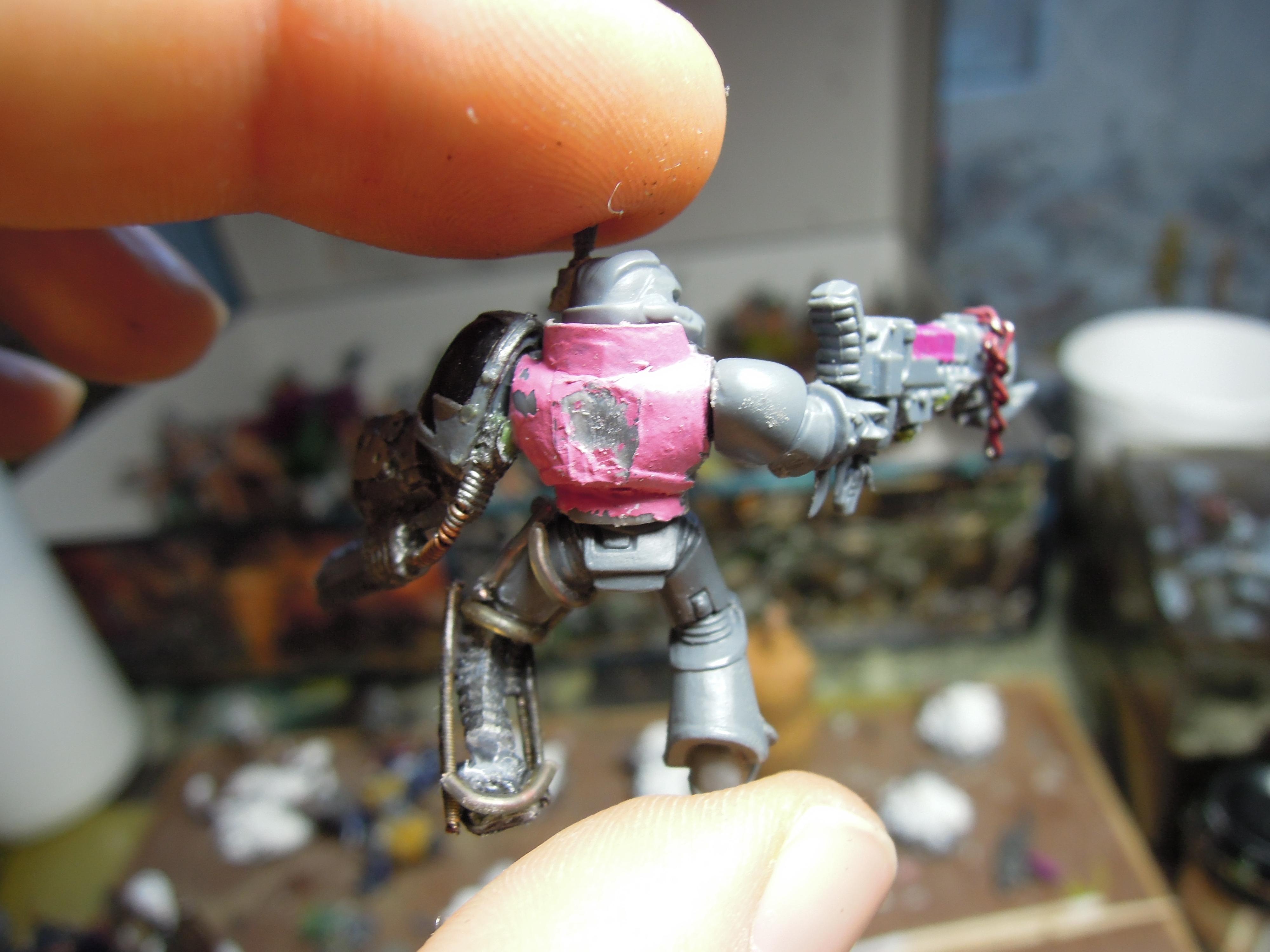 Chain Fist, Chaos, Chaos Space Marines, Chaos Undivided, Conversion, Heresy, Heretic Astartes, Infantry, Iron Warriors, Iron Within, Iron Without!, Kitbash, Plasma Gun, Servo Leg, Traitor Legions, Warhammer 40,000, Work In Progress
