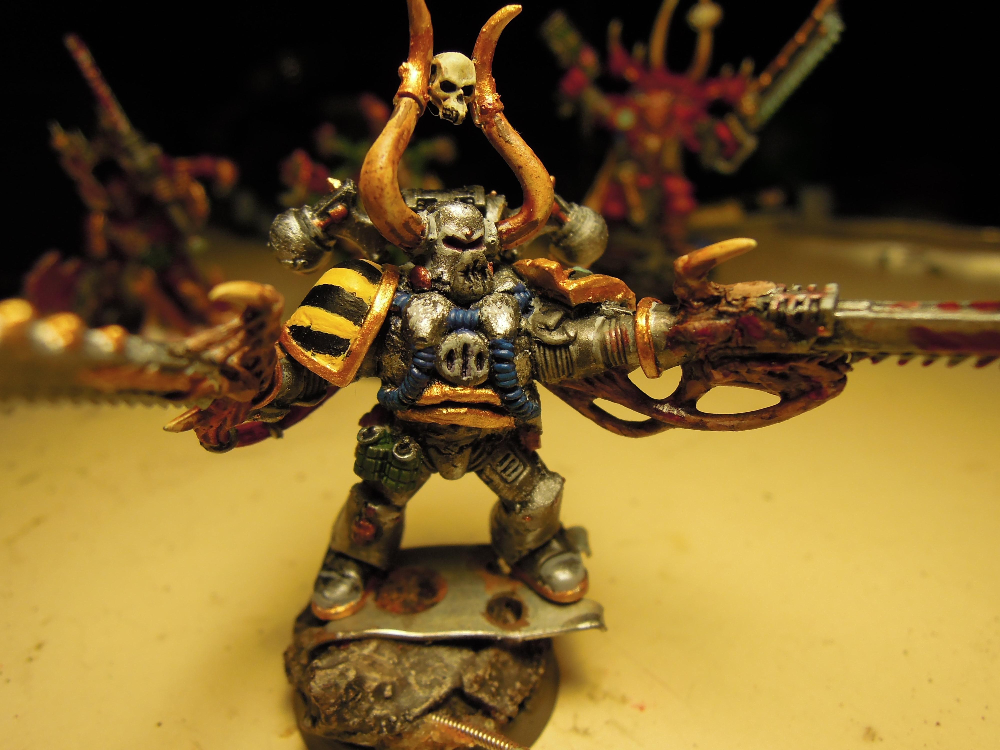 Chainsword, Chaos, Chaos Space Marines, Chaos Undivided, Conversion, Greenstuff, Hazard Stripe, Hazard Stripes, Heresy, Heretic Astartes, Infantry, Iron Warriors, Iron Within, Iron Without!, Kitbash, Possessed, Traitor Legions, Warhammer 40,000
