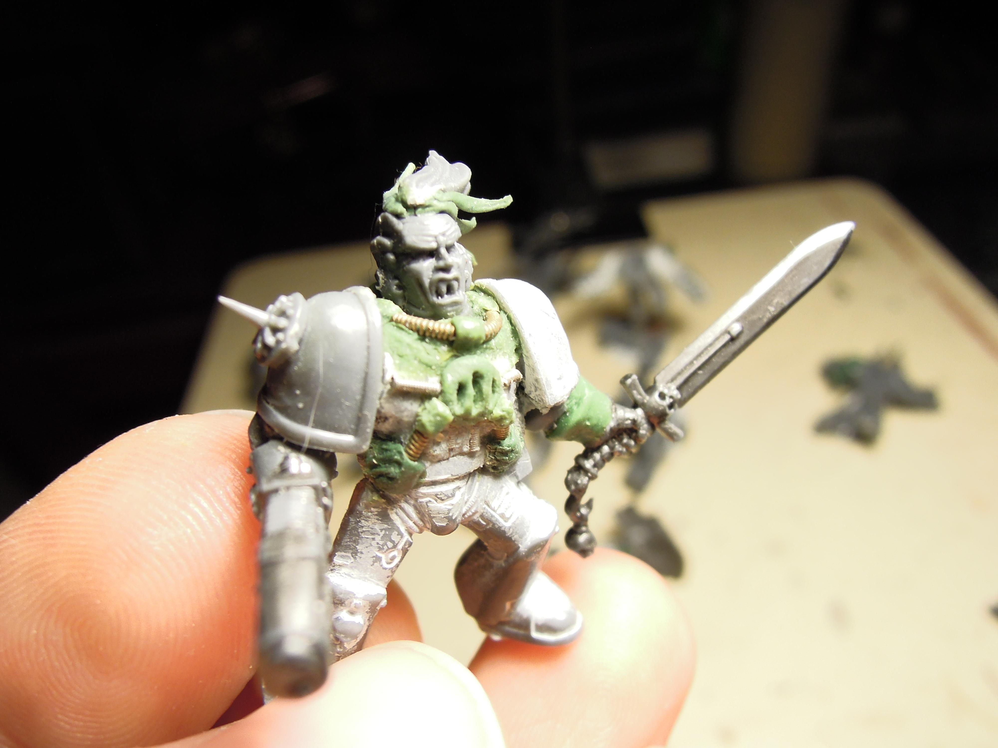 Ave Dominus Nox, Chaos, Chaos Space Marines, Chaos Undivided, Conversion, Greenstuff, Heresy, Heretic Astartes, Infantry, Kitbash, Night Lords, Plasma Pistol, Powersword, Traitor Legions, Warhammer 40,000, Work In Progress