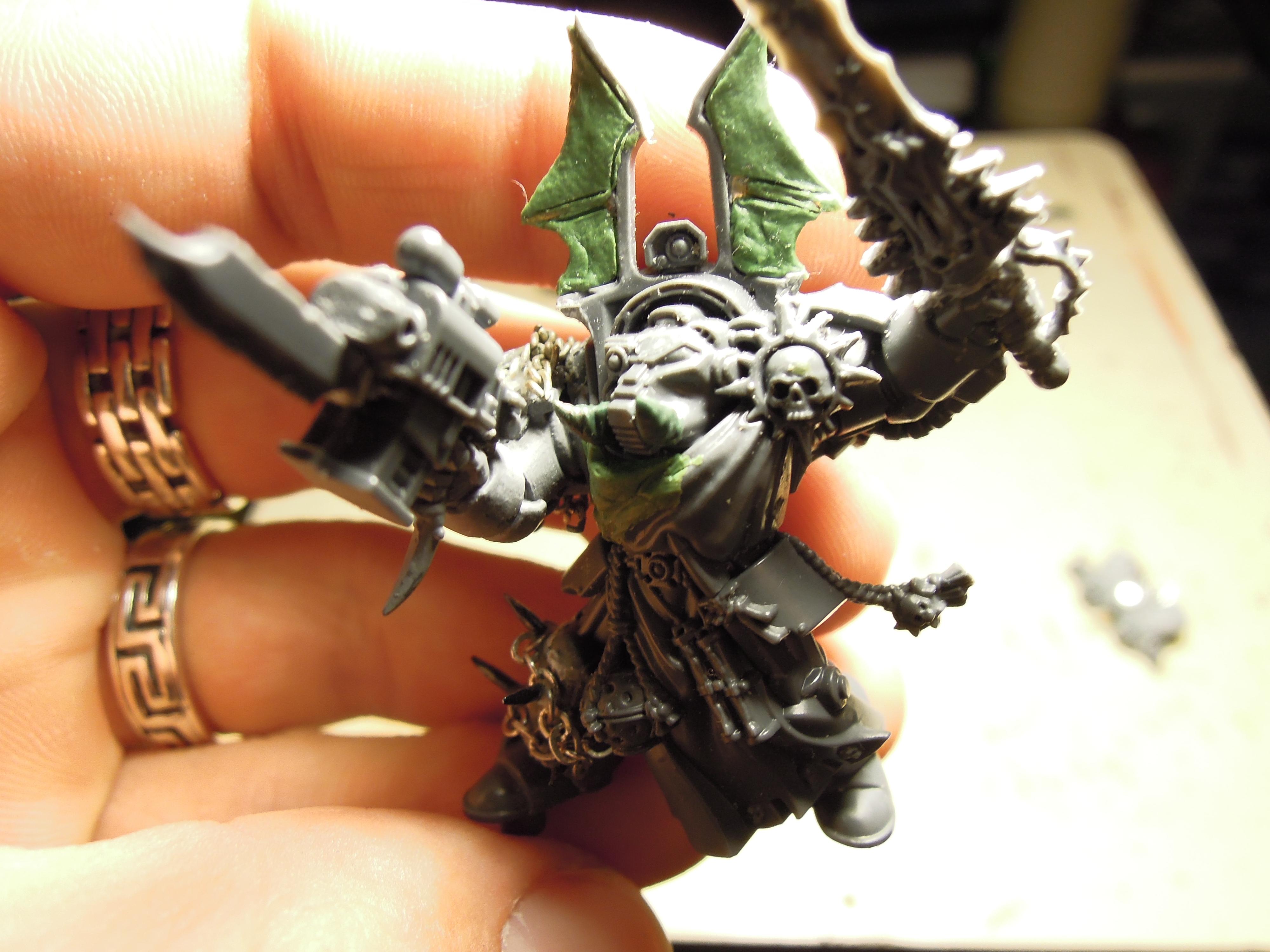 Ave Dominus Nox, Chaos, Chaos Space Marines, Chaos Undivided, Conversion, Dark Vengeance, Greenstuff, Heresy, Heretic Astartes, Infantry, Kitbash, Night Lords, Sword, Terminator Armor, Traitor Legions, Warhammer 40,000, Winged, Work In Progress