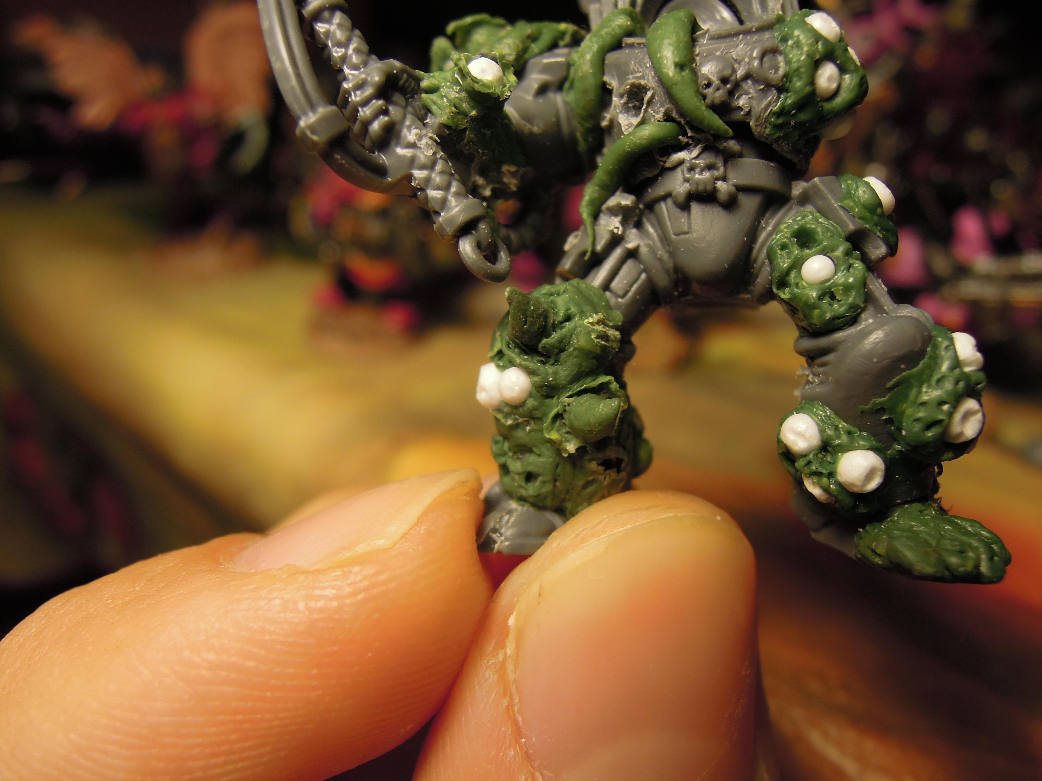 Blight, Chaos, Chaos Space Marines, Conversion, Death Guard, Decay, Disease, Greenstuff, Heresy, Heretic Astartes, Infantry, Nurgle, Pestilence, Plague, Plague Marines, Rot, Terminator Armor, Traitor Legions, Warhammer 40,000, Work In Progress