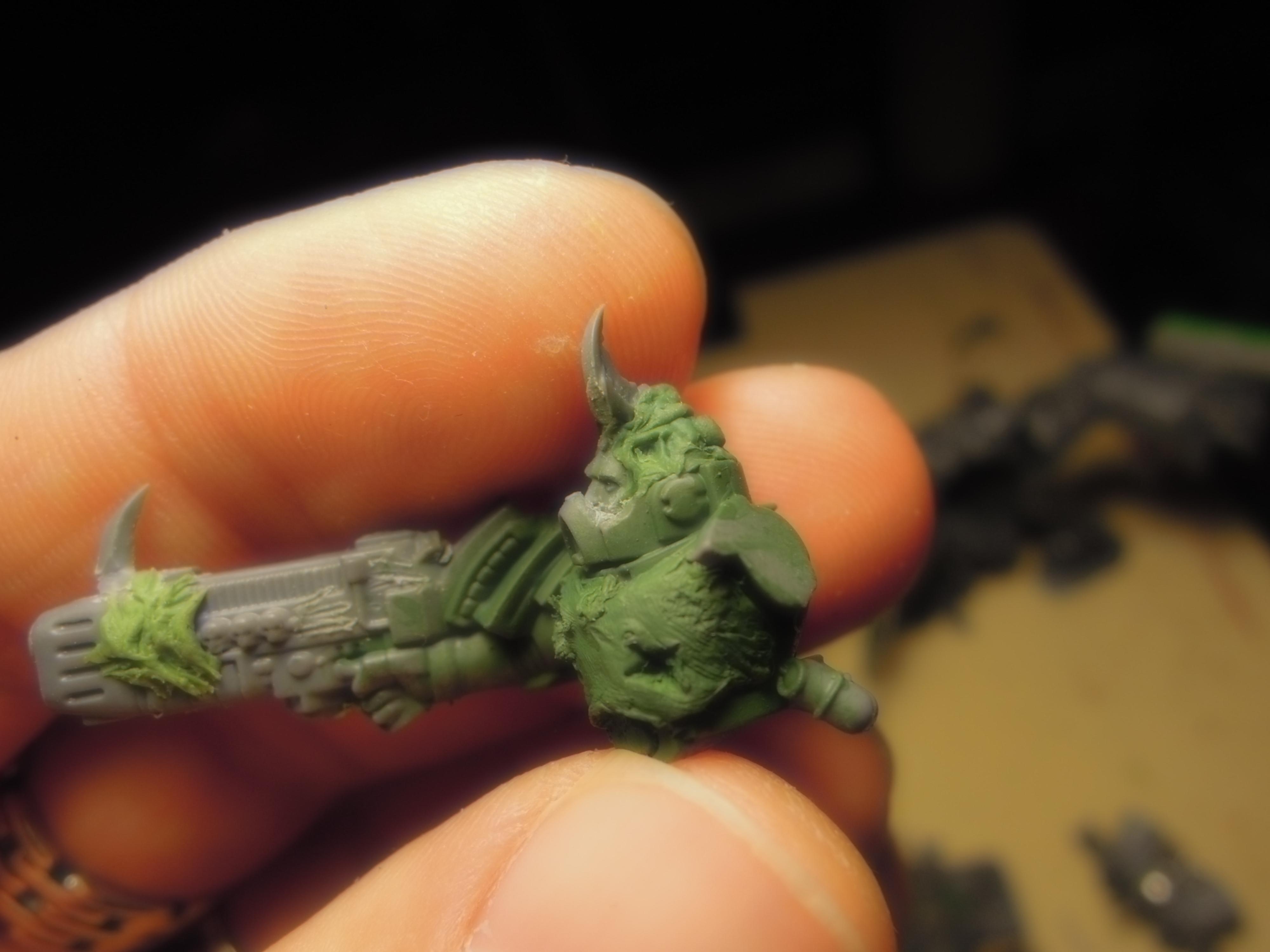 Bike, Blight, Chaos, Chaos Space Marines, Conversion, Dark Vengeance, Death Guard, Decay, Disease, Heresy, Heretic Astartes, Infantry, Nurgle, Pestilence, Plague, Plague Marines, Plasma Gun, Respirator, Rot, Traitor Legions, Warhammer 40,000, Work In Progress