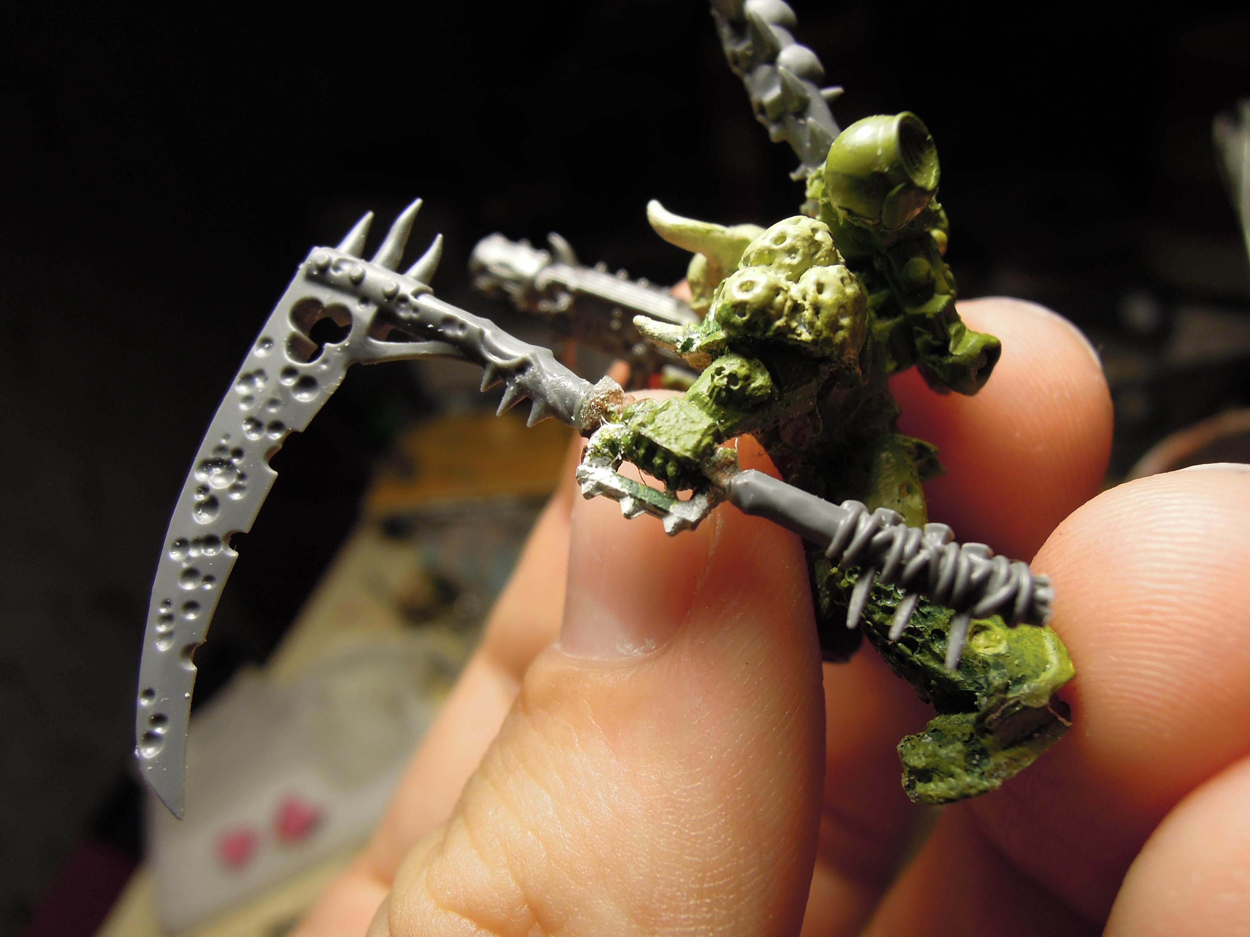 Blight, Champion, Chaos, Chaos Space Marines, Conversion, Death Guard, Decay, Disease, Finecast, Heresy, Heretic Astartes, Infantry, Nurgle, Out Of Production, Pestilence, Plague, Plague Marines, Rot, Scythe, Traitor Legions, Warhammer 40,000, Work In Progress