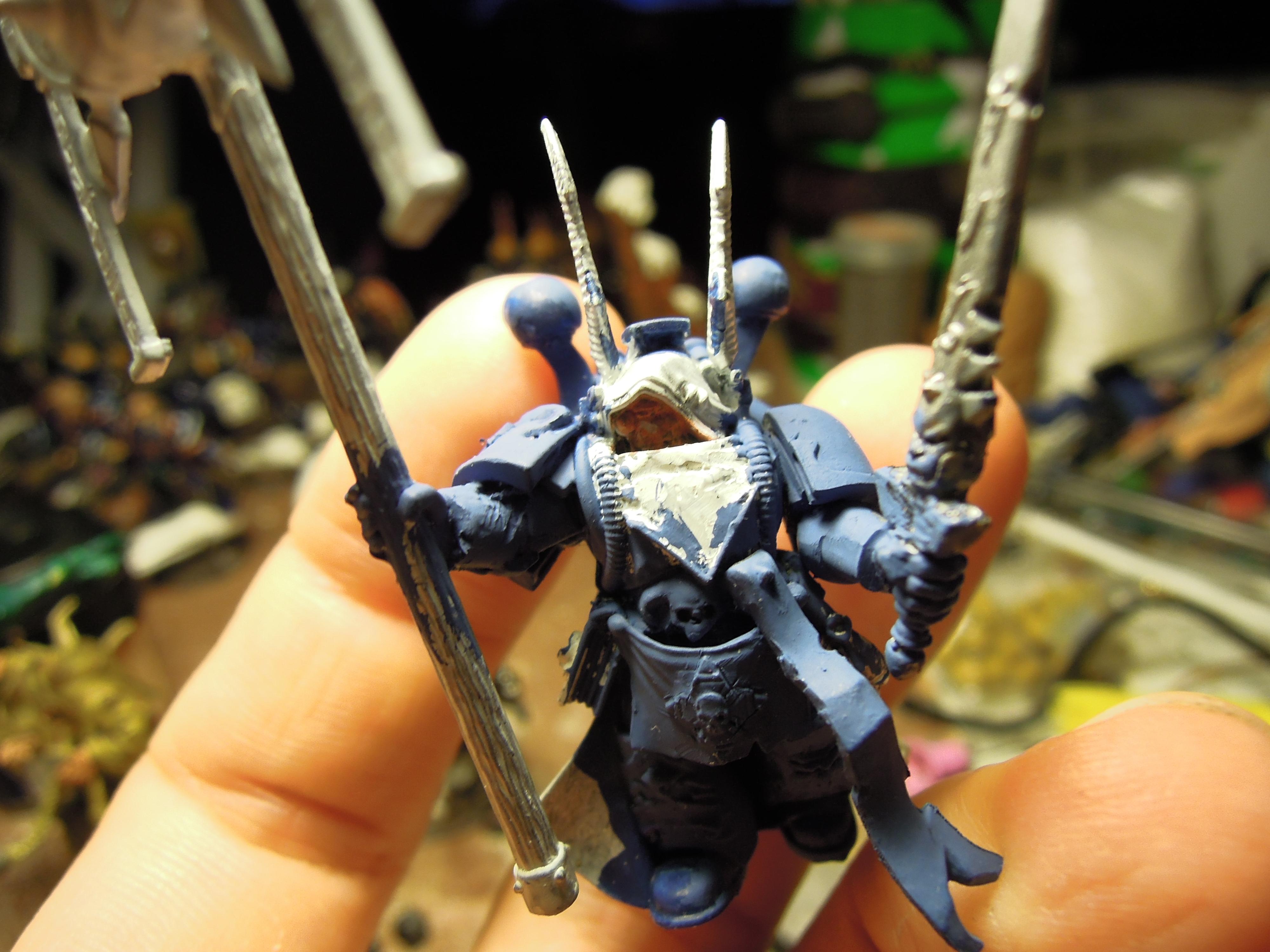 All Is Dust, Banner, Chaos, Chaos Space Marines, Conversion, Dark Vengeance, Heresy, Heretic Astartes, Infantry, Sorcerer, Sword, Thousand Sons, Traitor Legions, Tzeentch, Warhammer 40,000, Work In Progress
