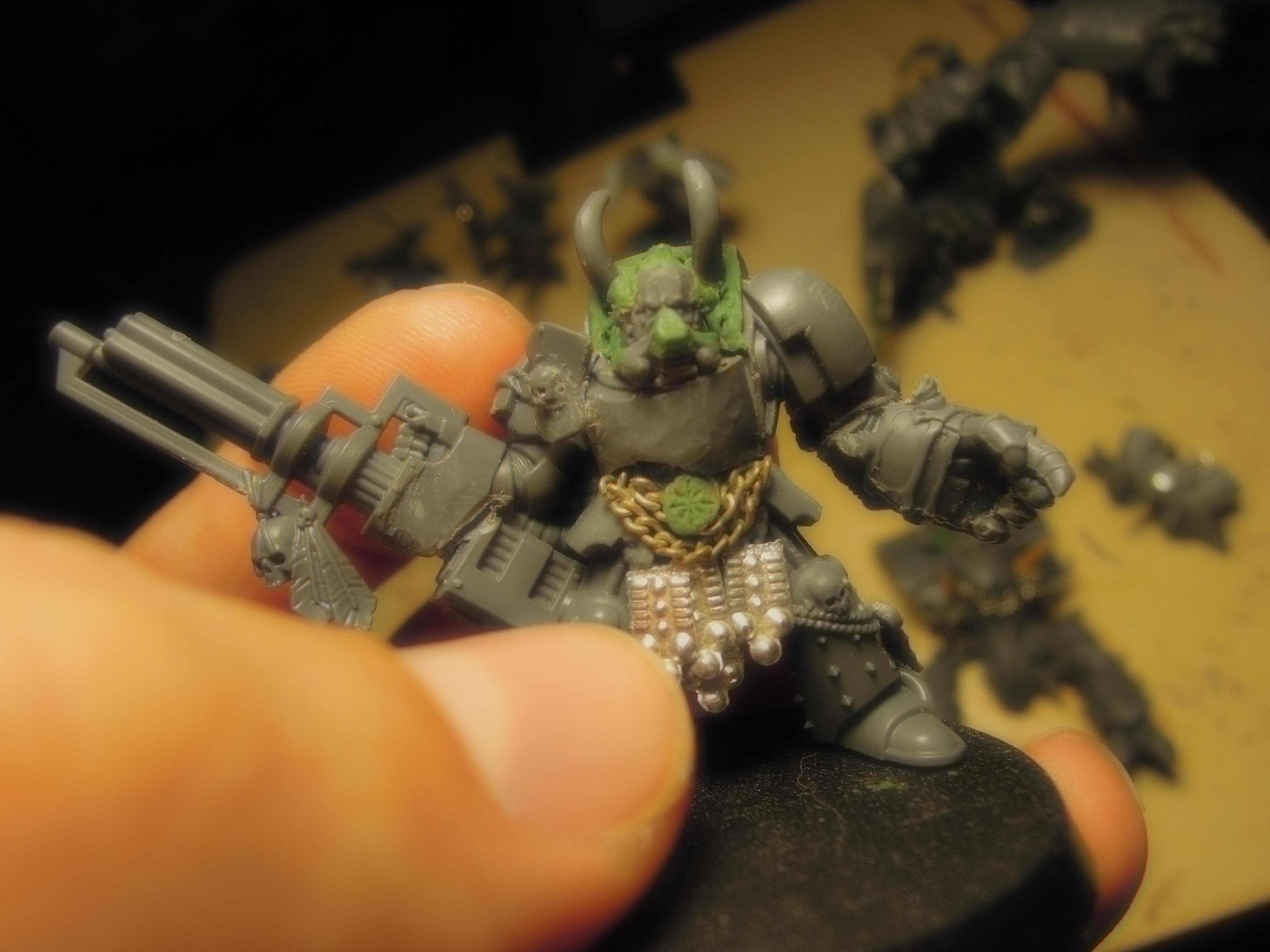 Anointed, Assault Cannon, Chaos, Chaos Space Marines, Chaos Undivided, Conversion, Dark Vengeance, Heresy, Heretic Astartes, Infantry, Terminator Armor, Traitor Legions, Warhammer 40,000, Word Bearers, Work In Progress