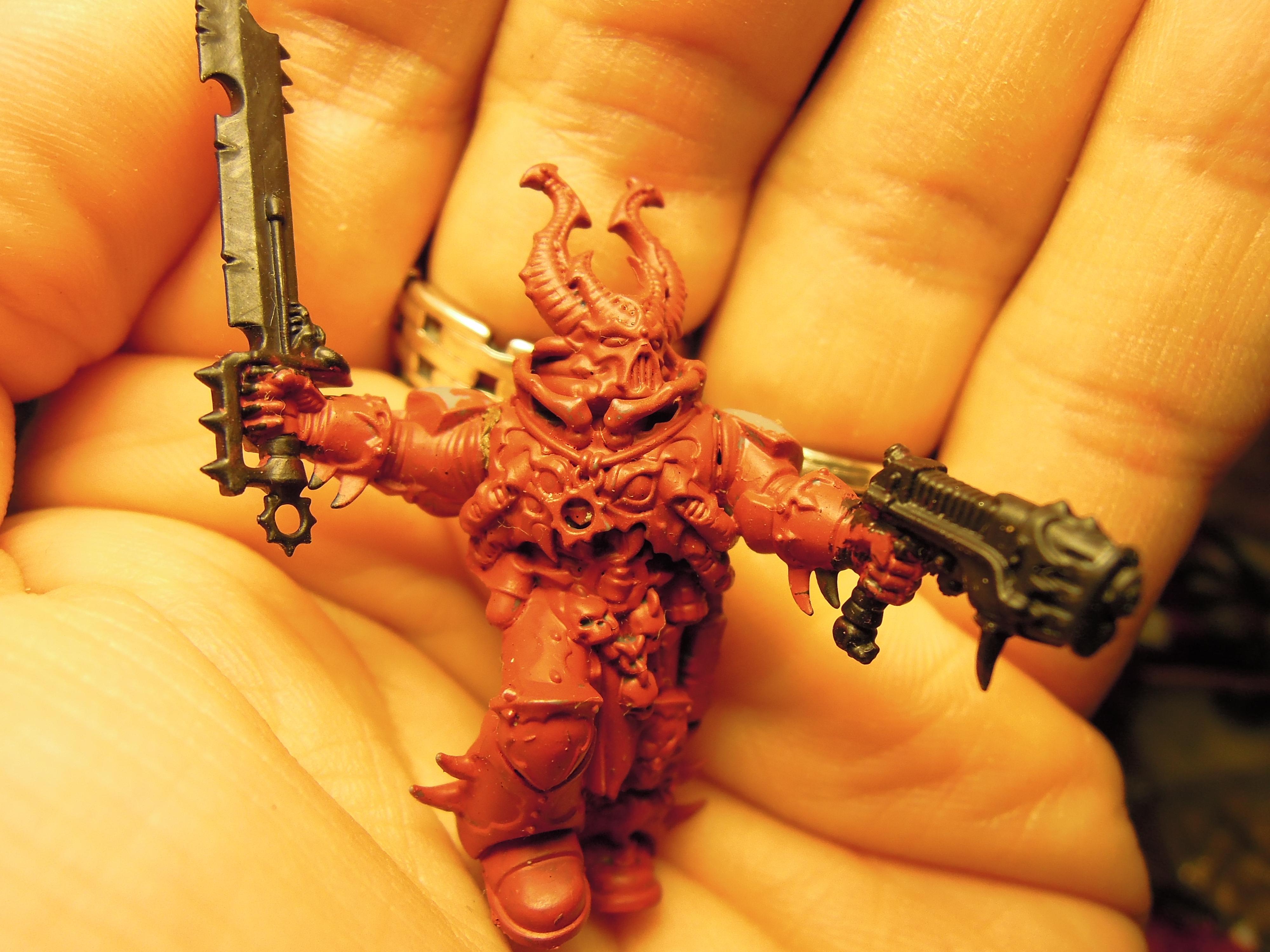 Aspiring Champion, Chaos, Chaos Space Marines, Chaos Undivided, Conversion, Dark Vengeance, Heresy, Heretic Astartes, Infantry, Plasma Pistol, Power Sword, Traitor Legions, Warhammer 40,000, Word Bearers, Work In Progress